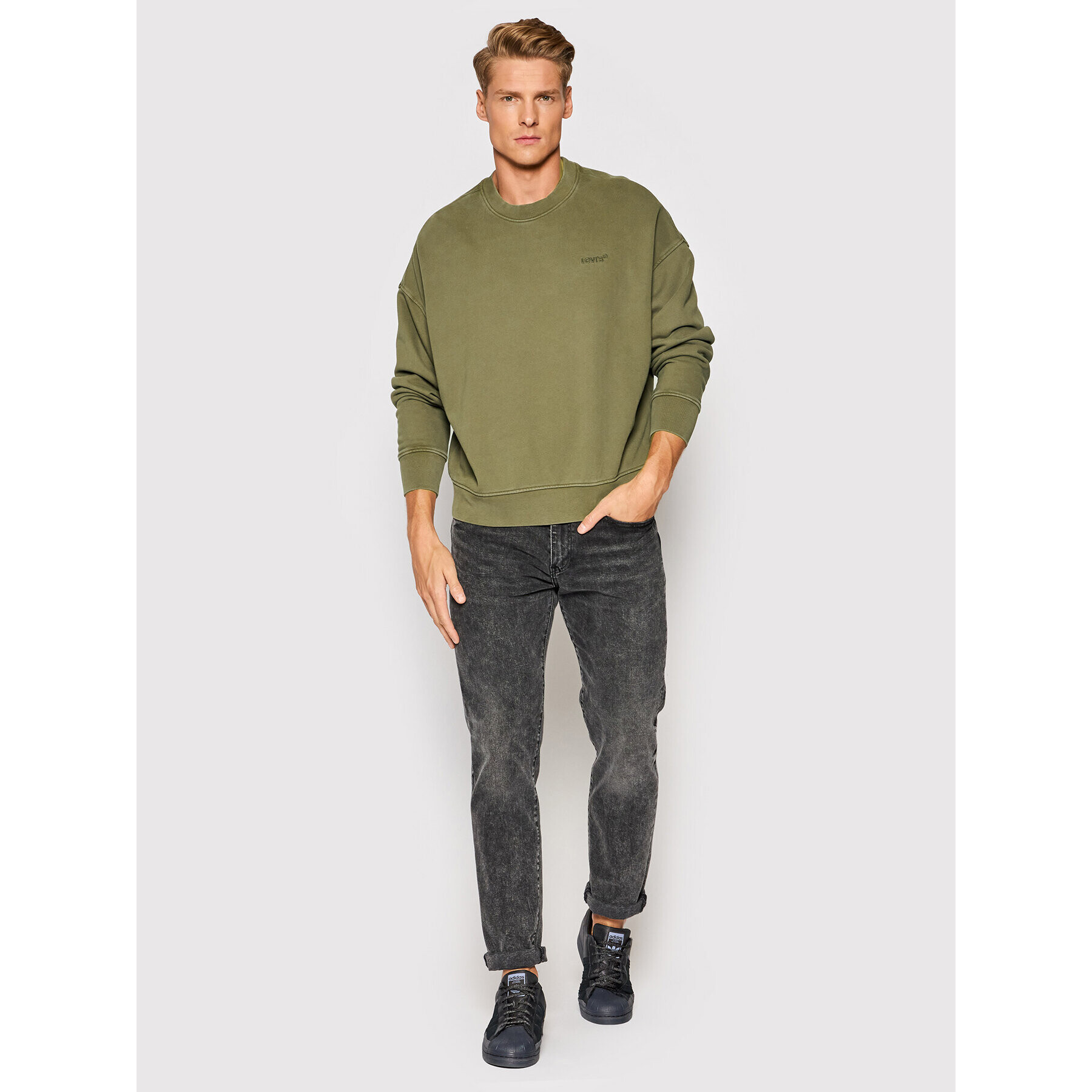 Levi's® Mikina Unisex Standard A0886-0009 Zelená Relaxed Fit - Pepit.sk