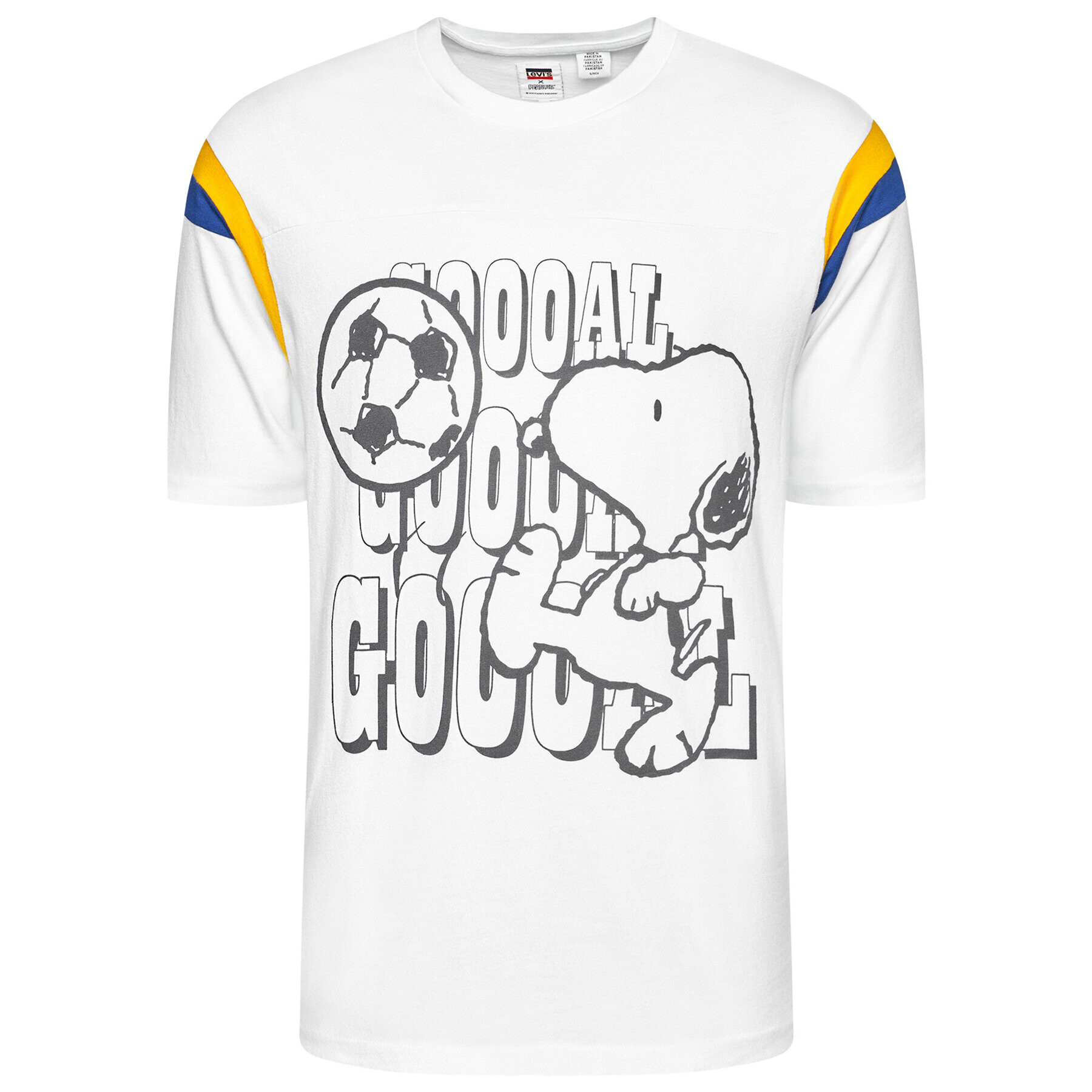 Levi's® Tričko PEANUTS® Football Tee Gooaal Snoopy Marshmallow 23895-0003 Biela Regular Fit - Pepit.sk