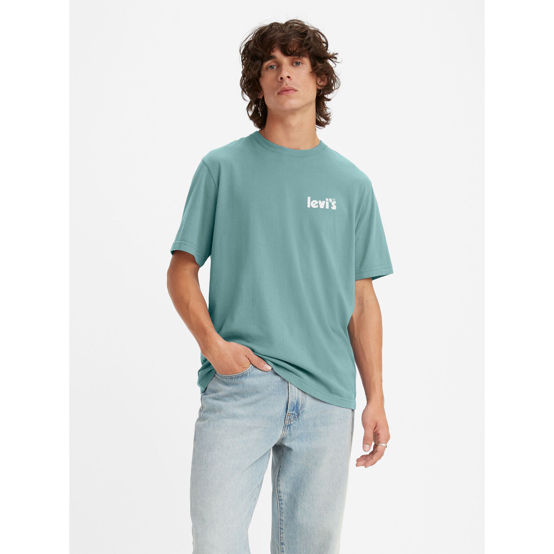 Levi's® Tričko Poster Chest Pastel 161430744 Modrá Loose Fit - Pepit.sk