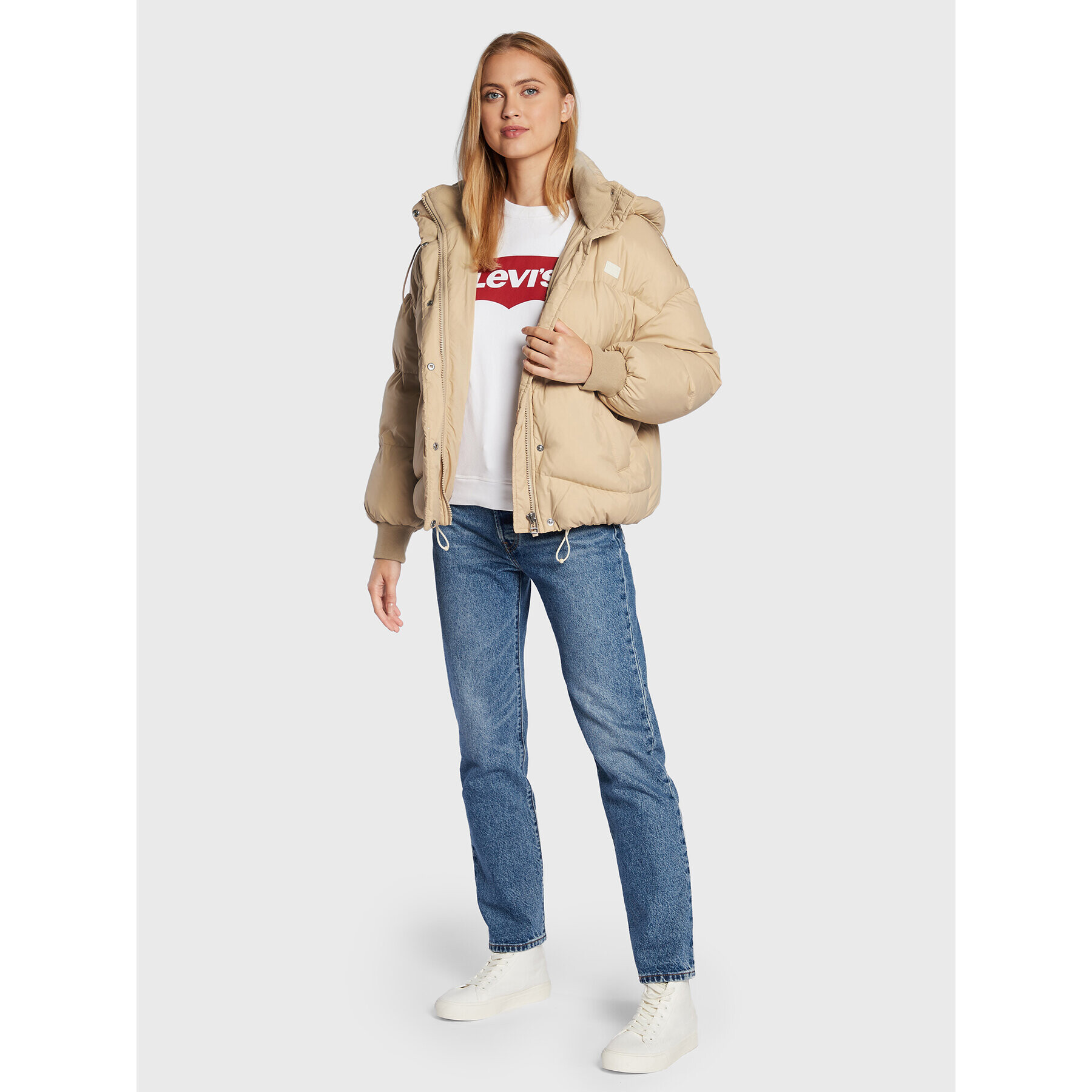 Levi's® Vatovaná bunda Baby Bubble A3256-0002 Béžová Relaxed Fit - Pepit.sk