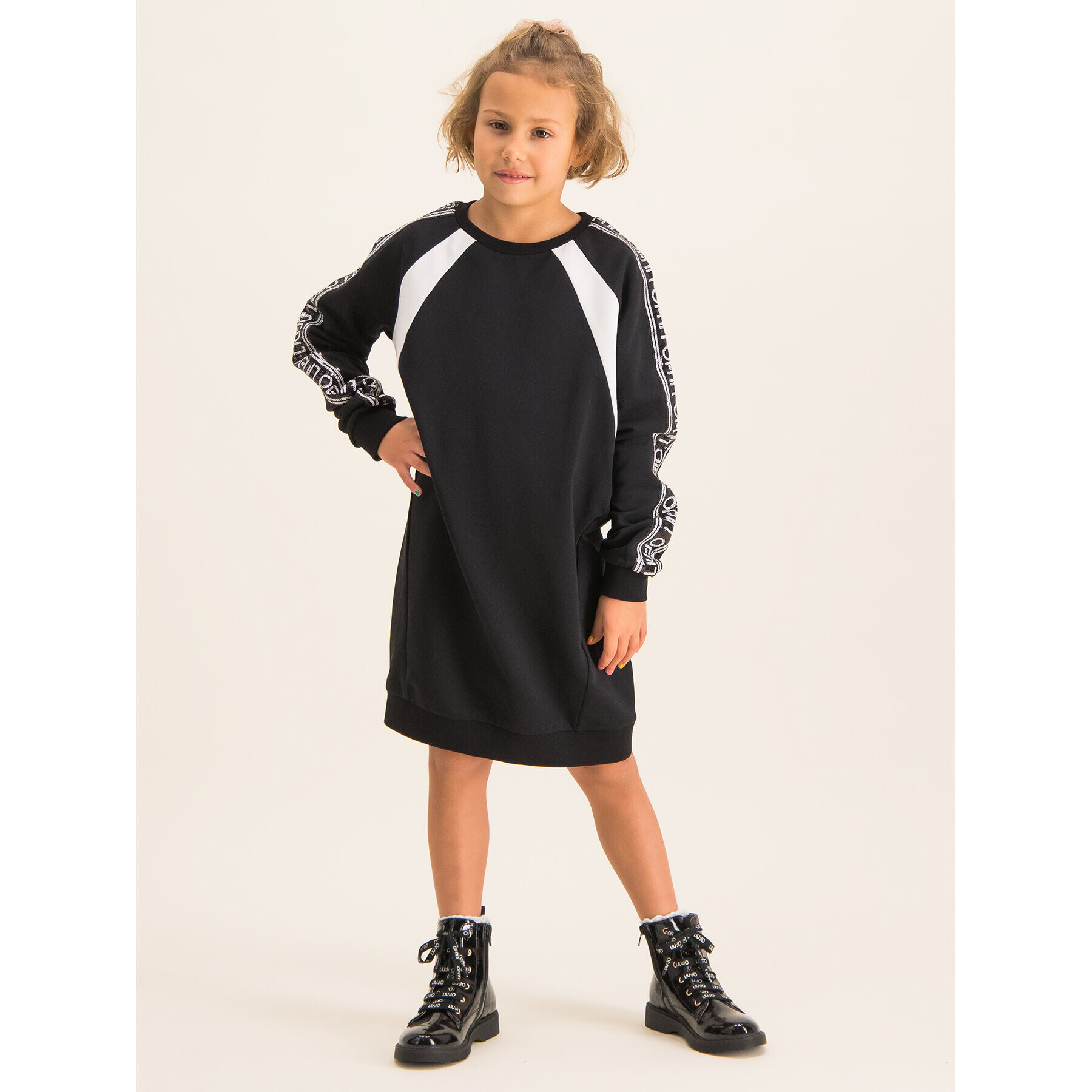 Liu Jo Kids Každodenné šaty Felpa G69218 F0090 Čierna Regular Fit - Pepit.sk