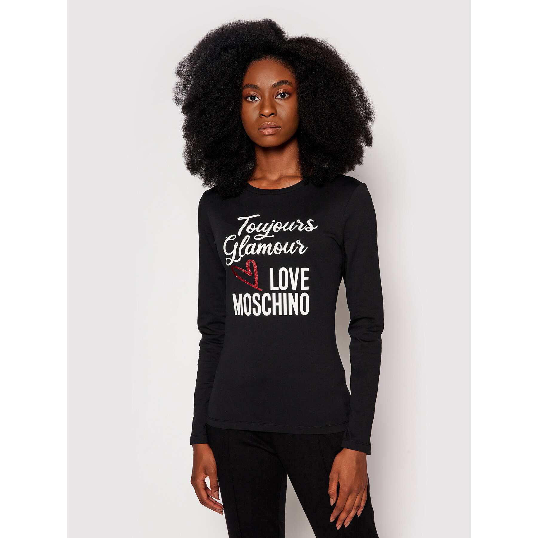 LOVE MOSCHINO Blúzka W4G5222M 3517 Čierna Regular Fit - Pepit.sk