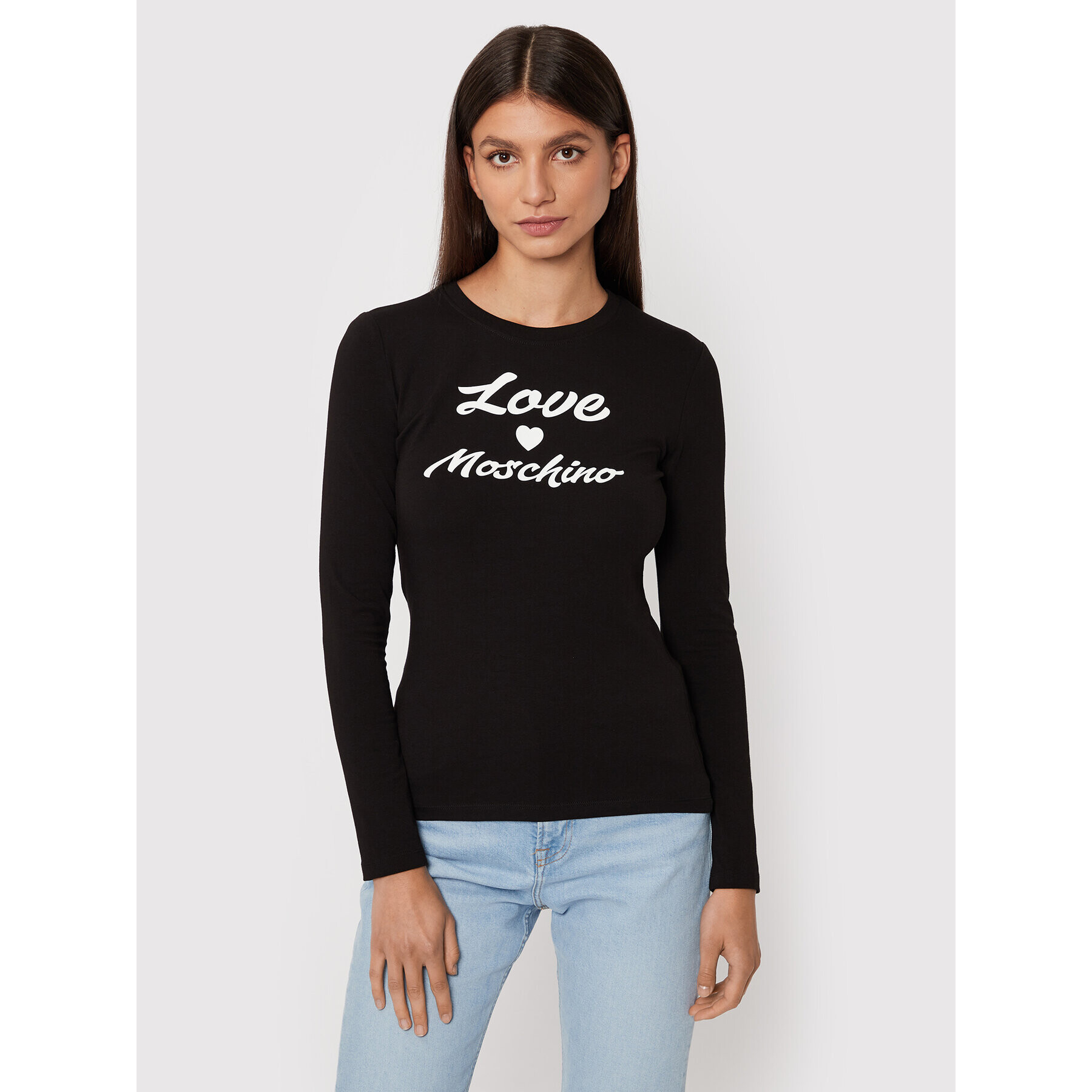 LOVE MOSCHINO Blúzka W4G5231E 1951 Čierna Slim Fit - Pepit.sk