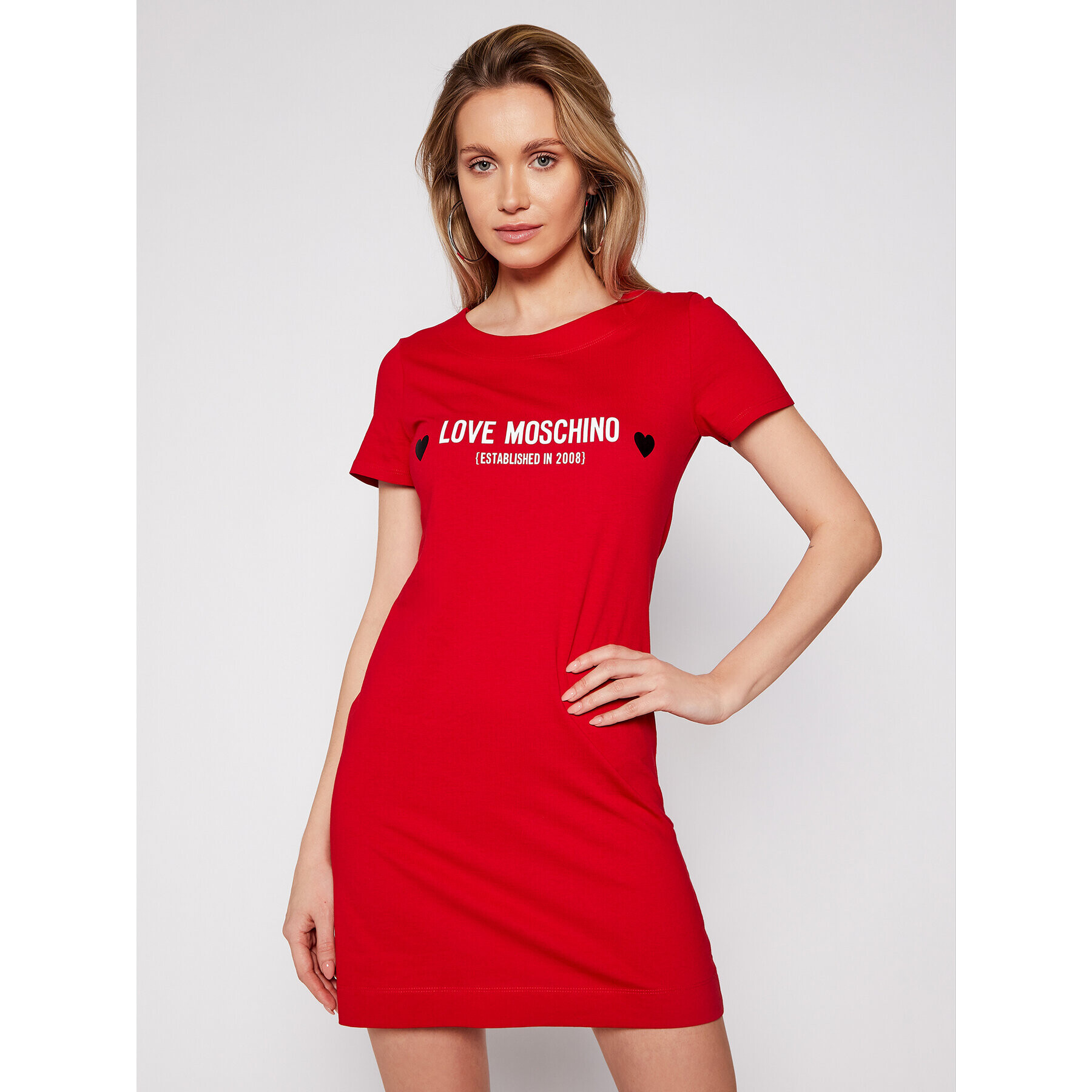 LOVE MOSCHINO Každodenné šaty W592913M 3876 Červená Regular Fit - Pepit.sk