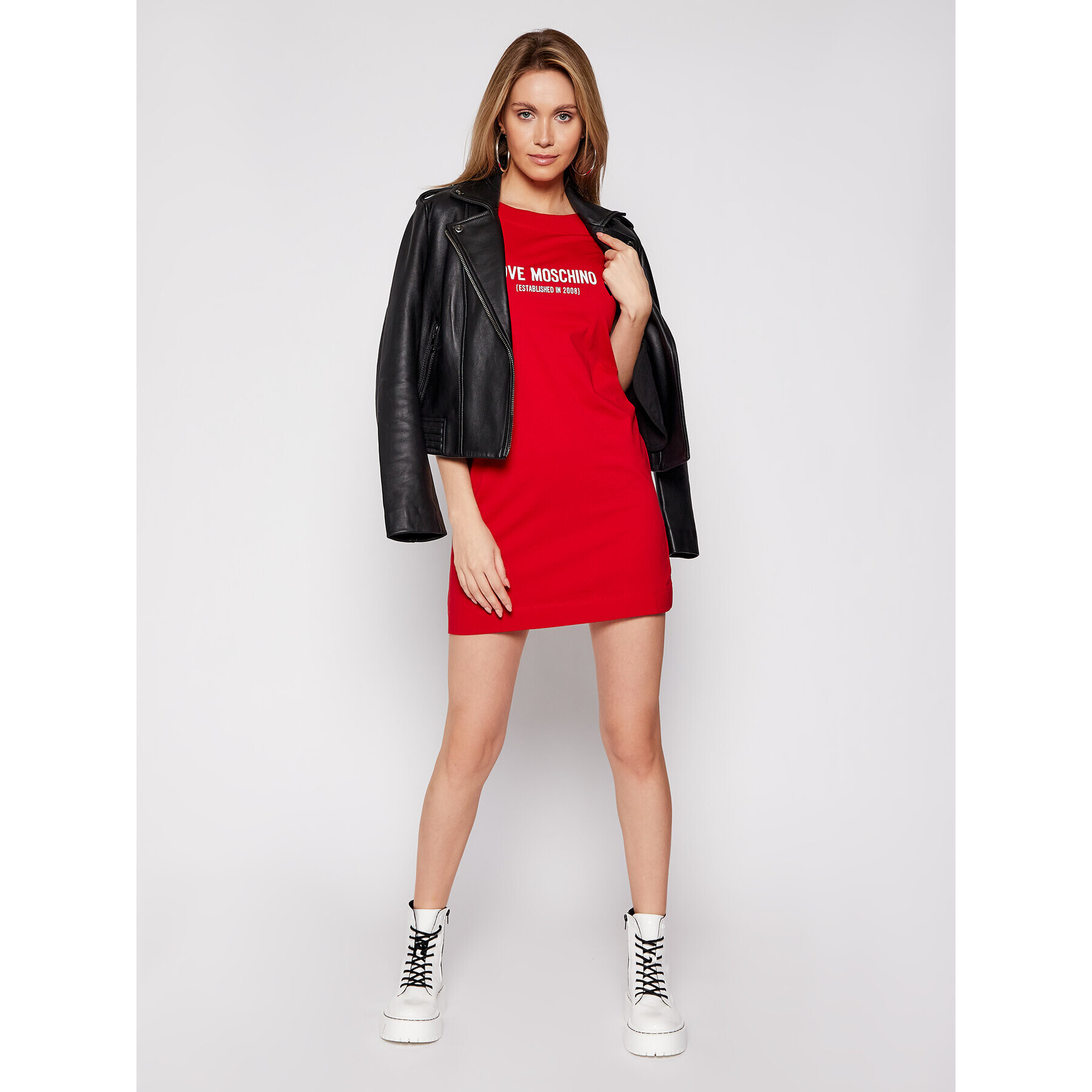 LOVE MOSCHINO Každodenné šaty W592913M 3876 Červená Regular Fit - Pepit.sk