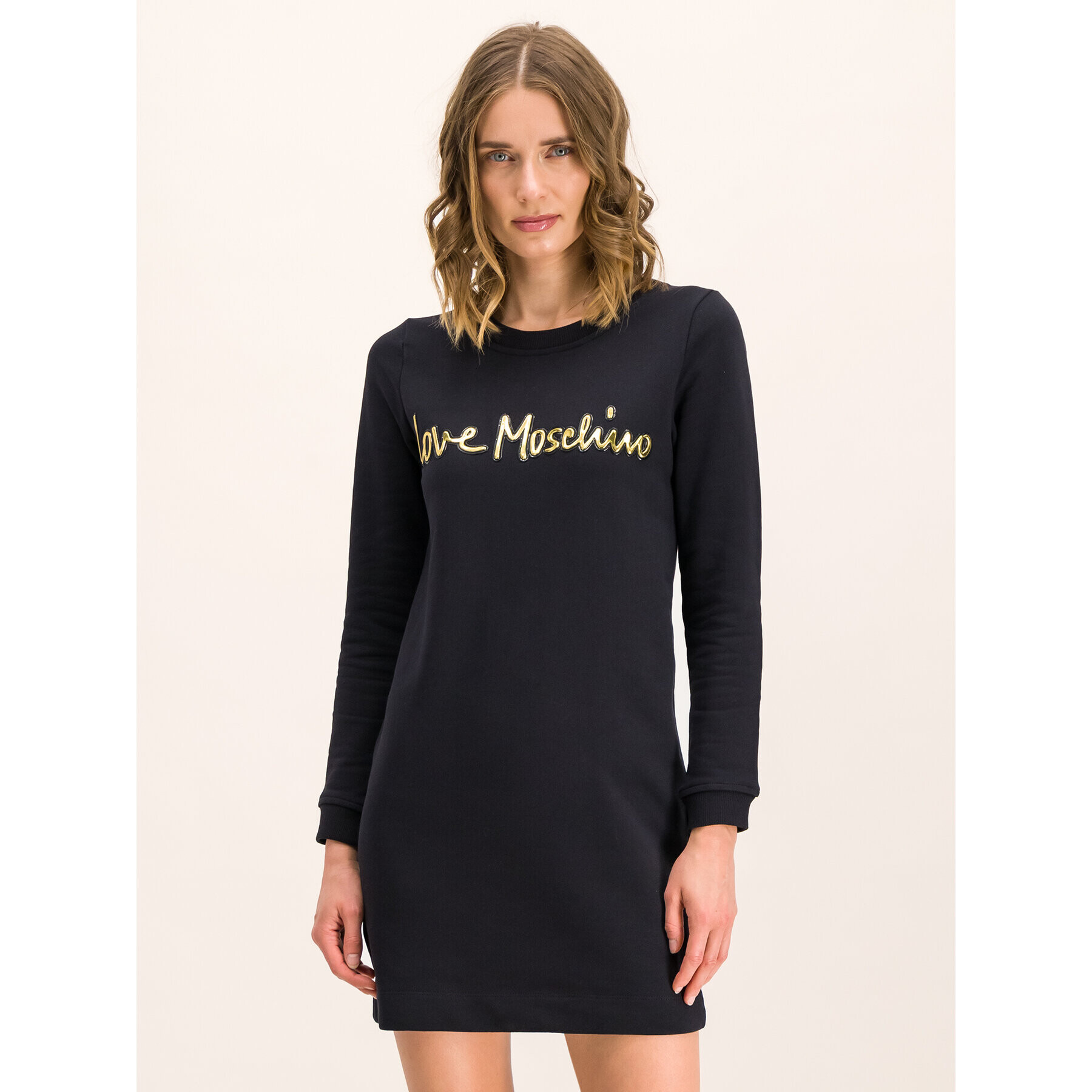 LOVE MOSCHINO Úpletové šaty W584709M 4068 Čierna Slim Fit - Pepit.sk