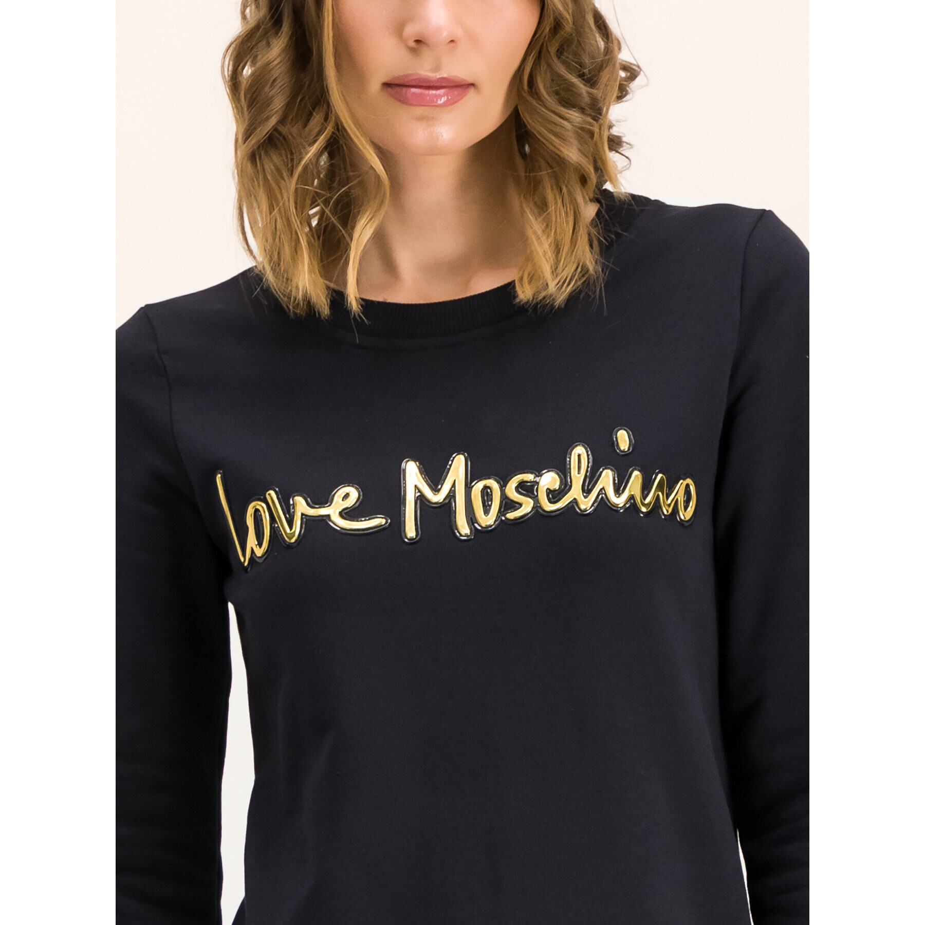 LOVE MOSCHINO Úpletové šaty W584709M 4068 Čierna Slim Fit - Pepit.sk