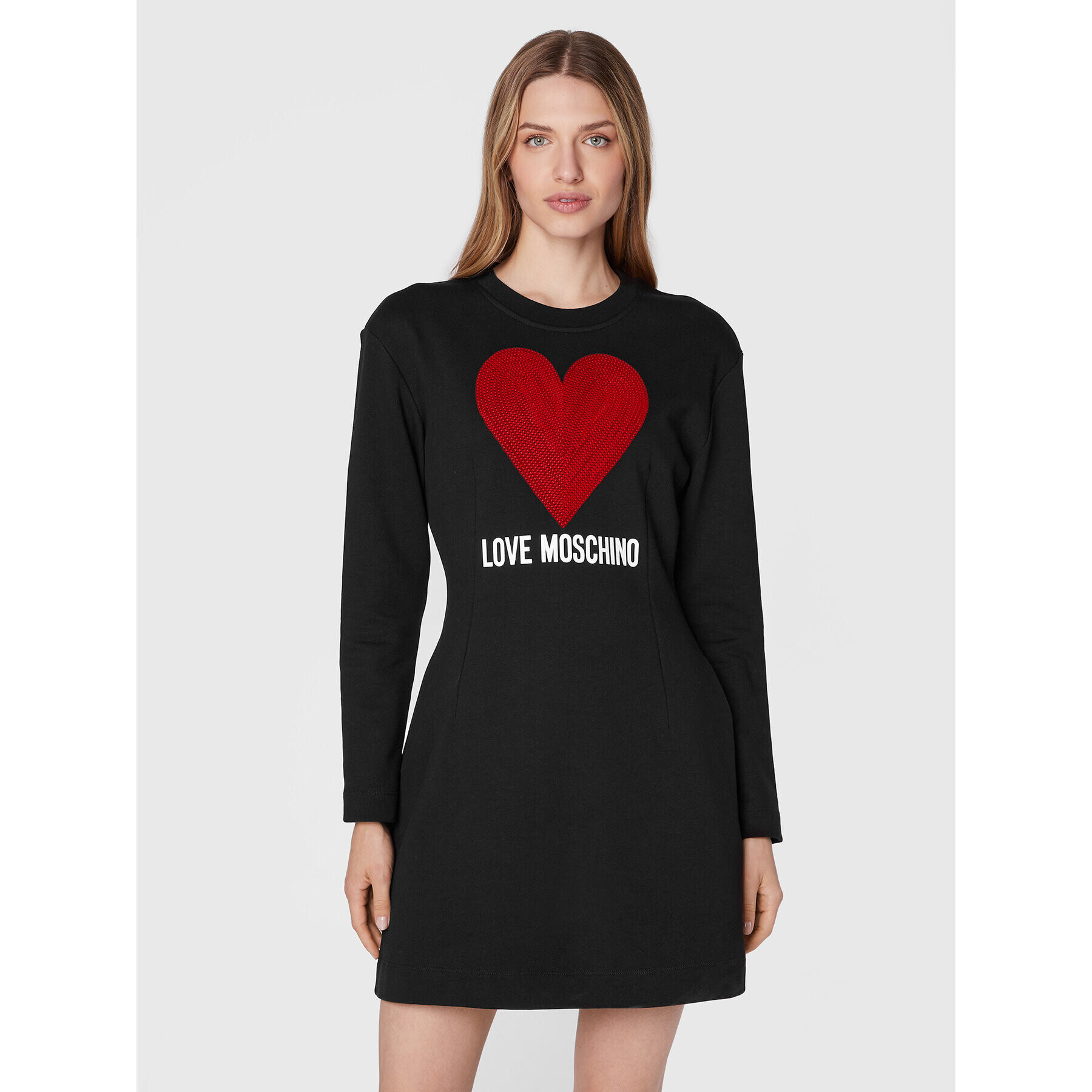 LOVE MOSCHINO Úpletové šaty WD0501E 2388 Čierna Regular Fit - Pepit.sk