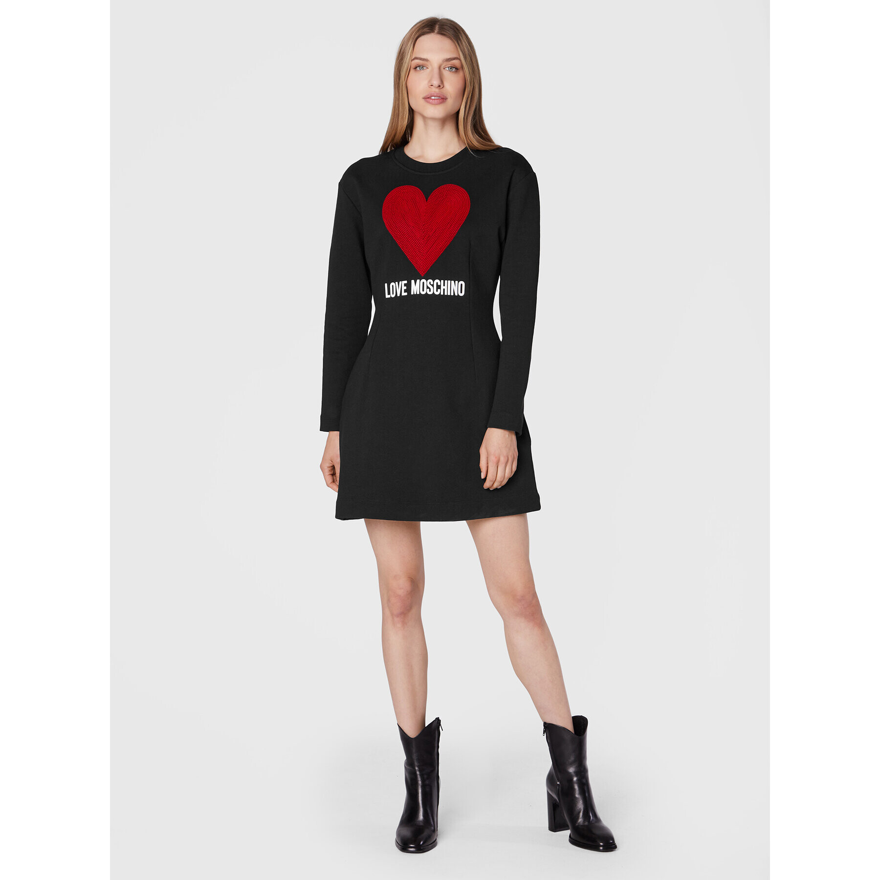 LOVE MOSCHINO Úpletové šaty WD0501E 2388 Čierna Regular Fit - Pepit.sk