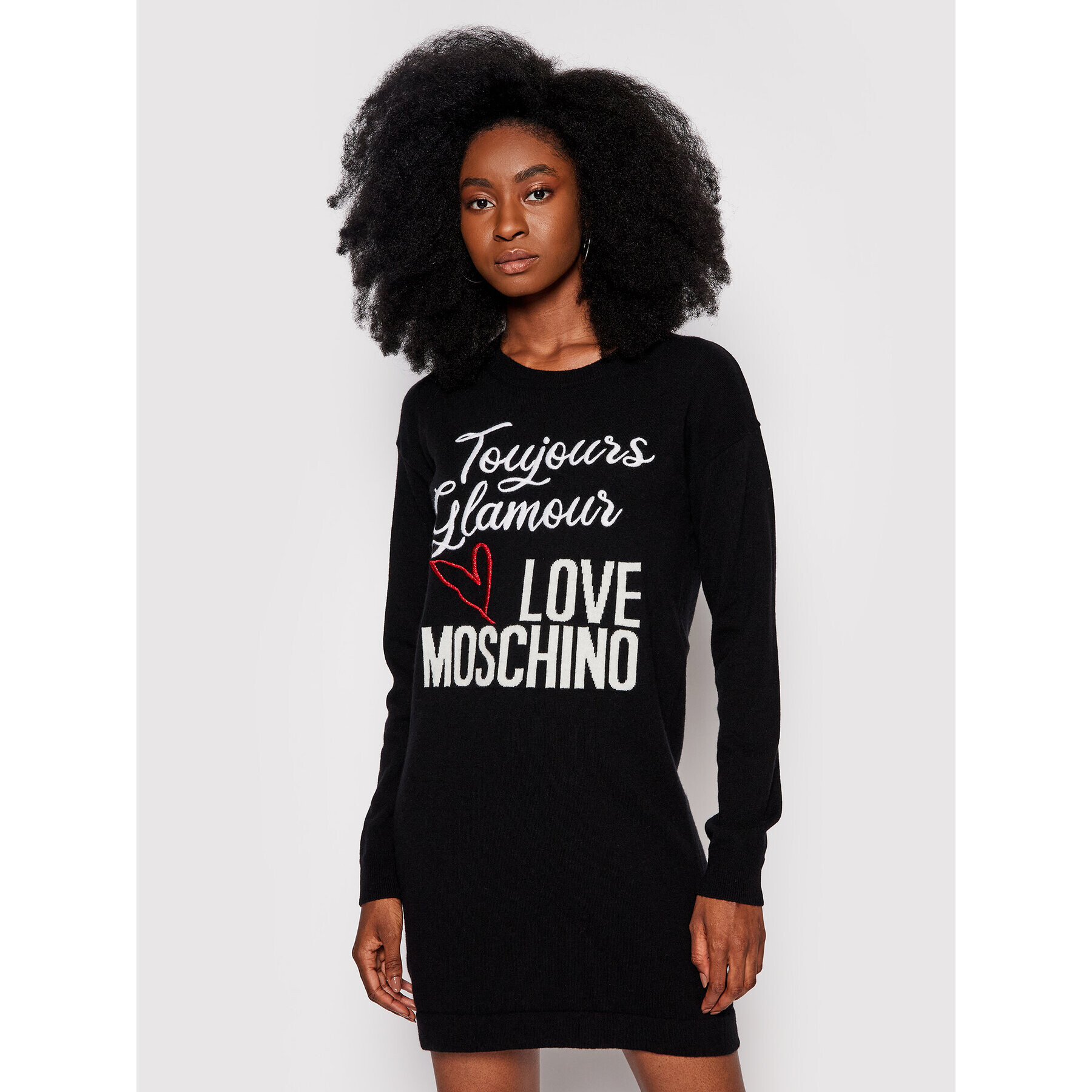 LOVE MOSCHINO Úpletové šaty WS57R11X 1434 Čierna Regular Fit - Pepit.sk