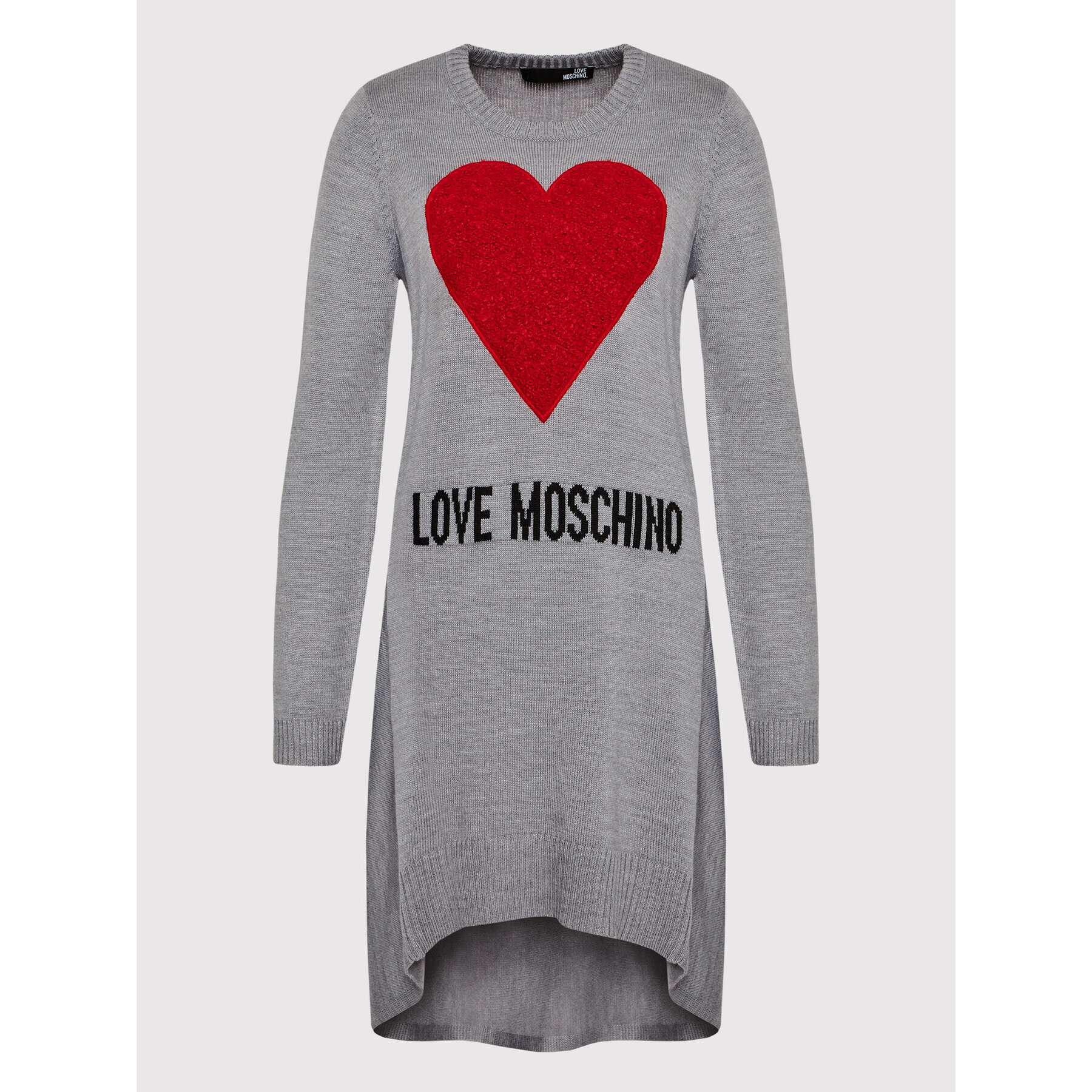 LOVE MOSCHINO Úpletové šaty WSE1411X 1148 Sivá Relaxed Fit - Pepit.sk