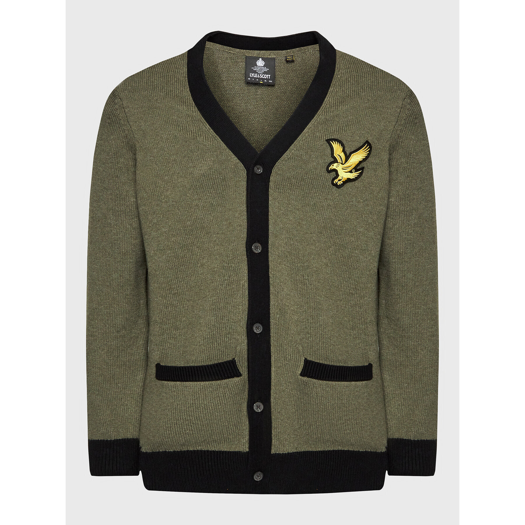 Lyle & Scott Kardigán Block Marl KN1720V Zelená Regular Fit - Pepit.sk