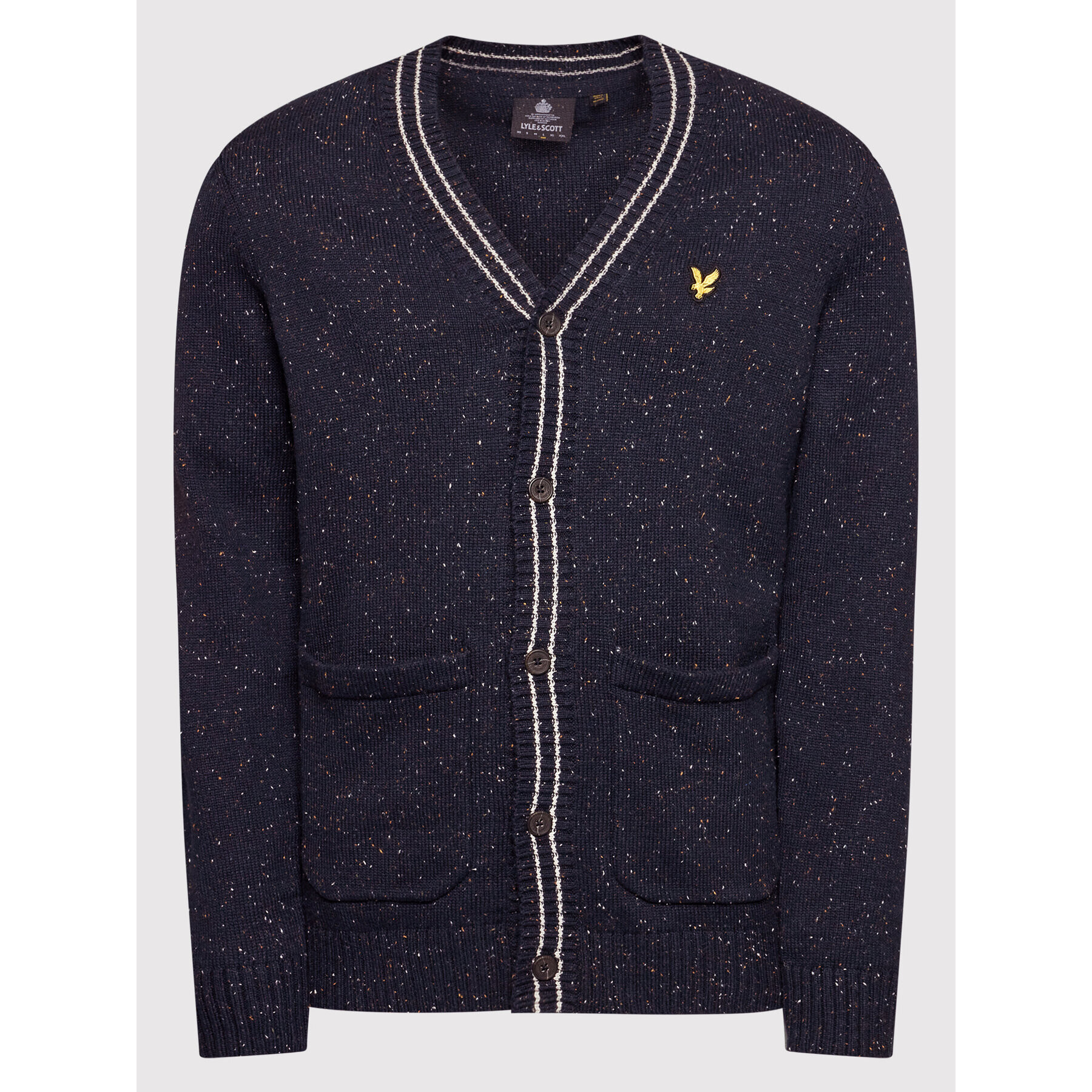 Lyle & Scott Kardigán Flecked KN1505V Tmavomodrá Regular Fit - Pepit.sk