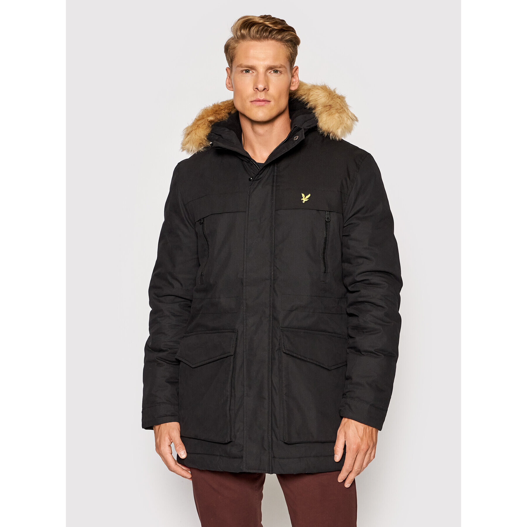 Lyle & Scott Parka Winter Weight Micro Fleece JK1536V Čierna Regular Fit - Pepit.sk