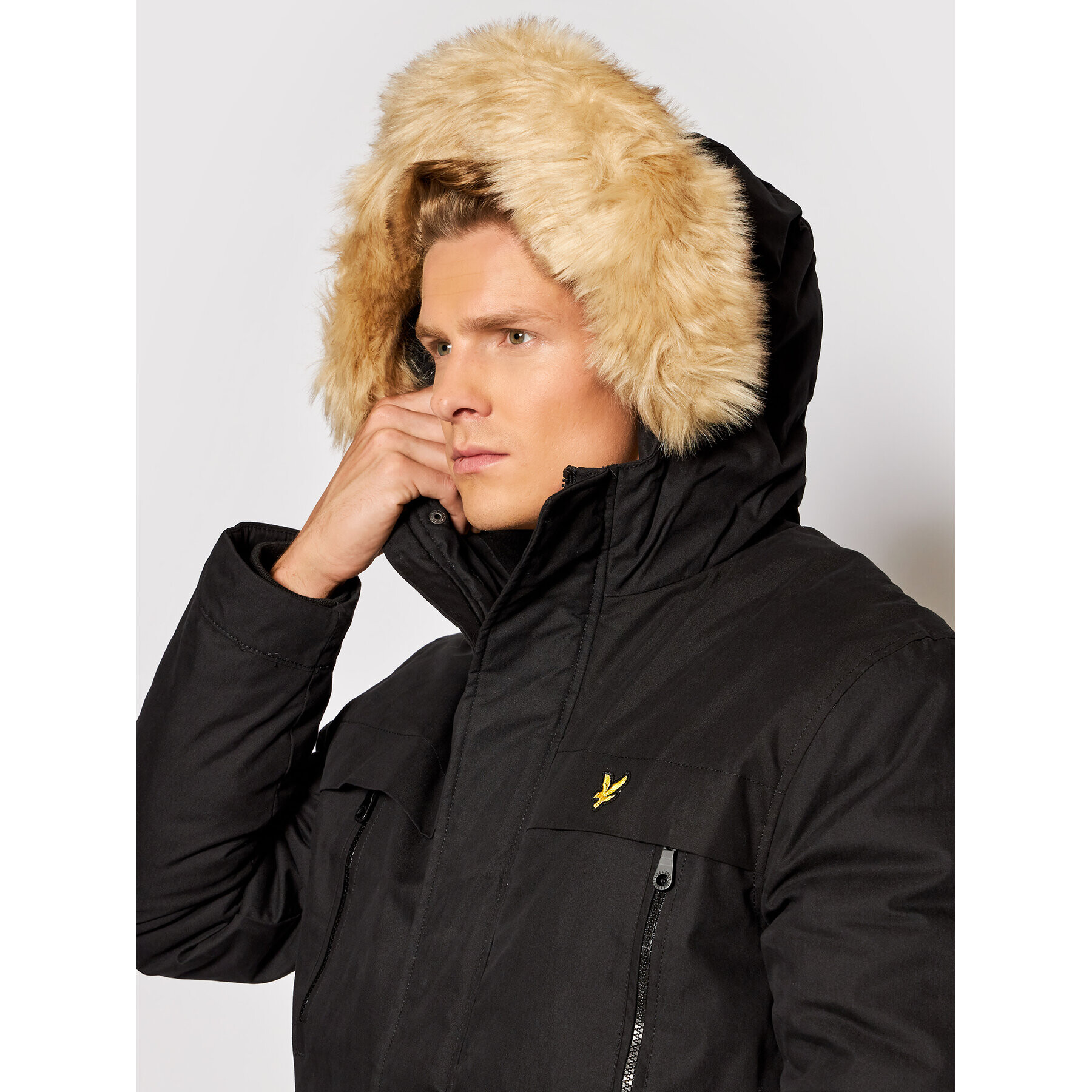 Lyle & Scott Parka Winter Weight Micro Fleece JK1536V Čierna Regular Fit - Pepit.sk