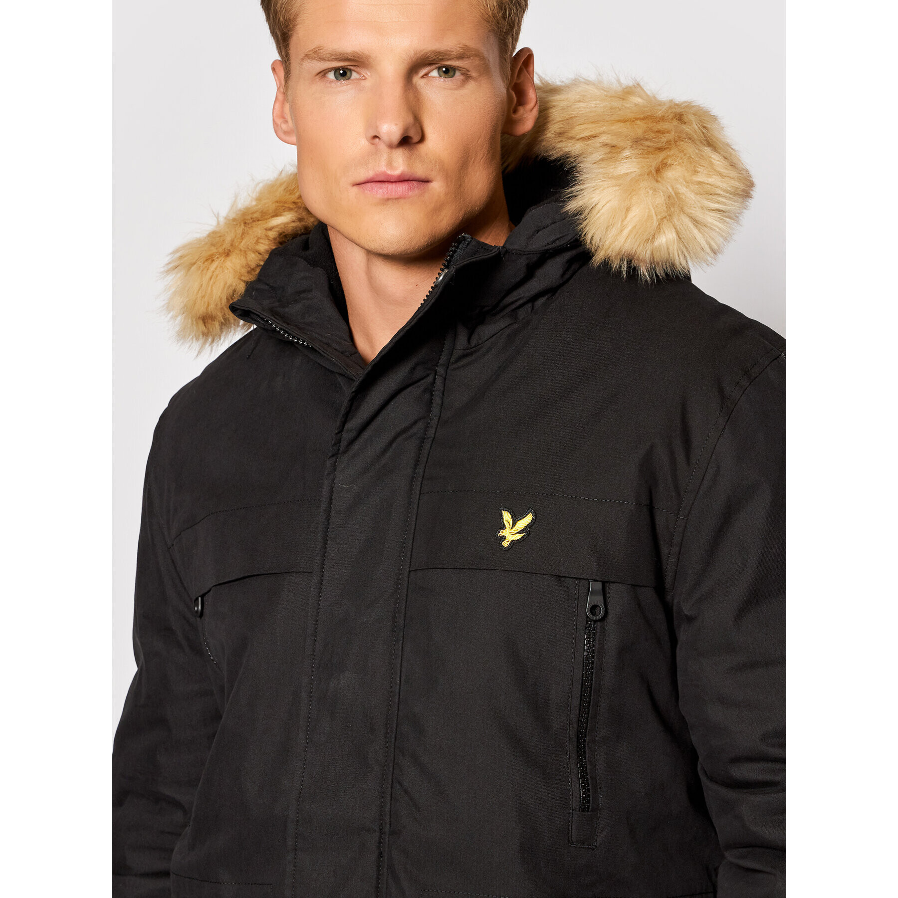 Lyle & Scott Parka Winter Weight Micro Fleece JK1536V Čierna Regular Fit - Pepit.sk