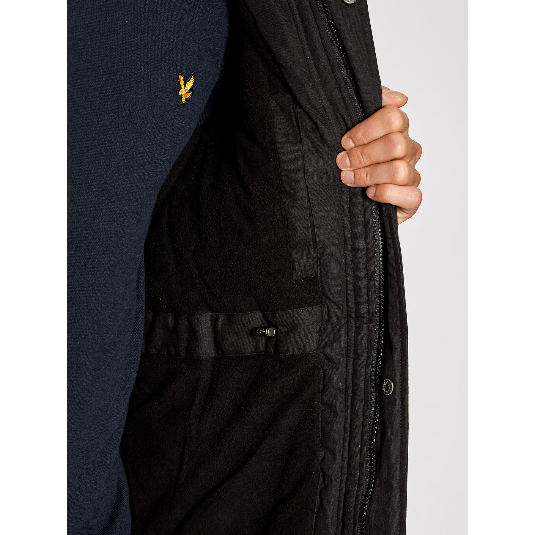 Lyle & Scott Parka Winter Weight Micro Fleece JK1536V Čierna Regular Fit - Pepit.sk