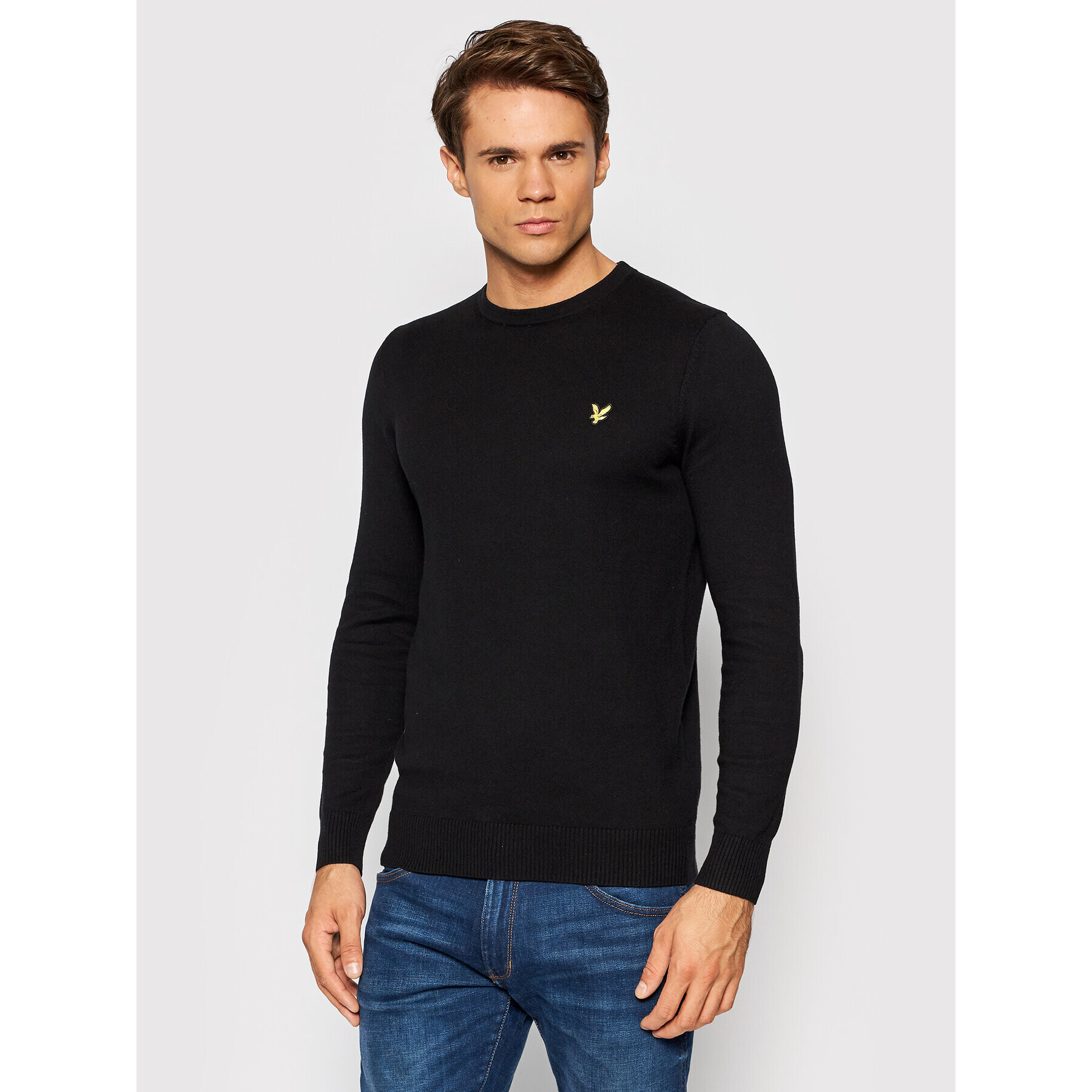 Lyle & Scott Sveter Crew KN400VC Čierna Regular Fit - Pepit.sk