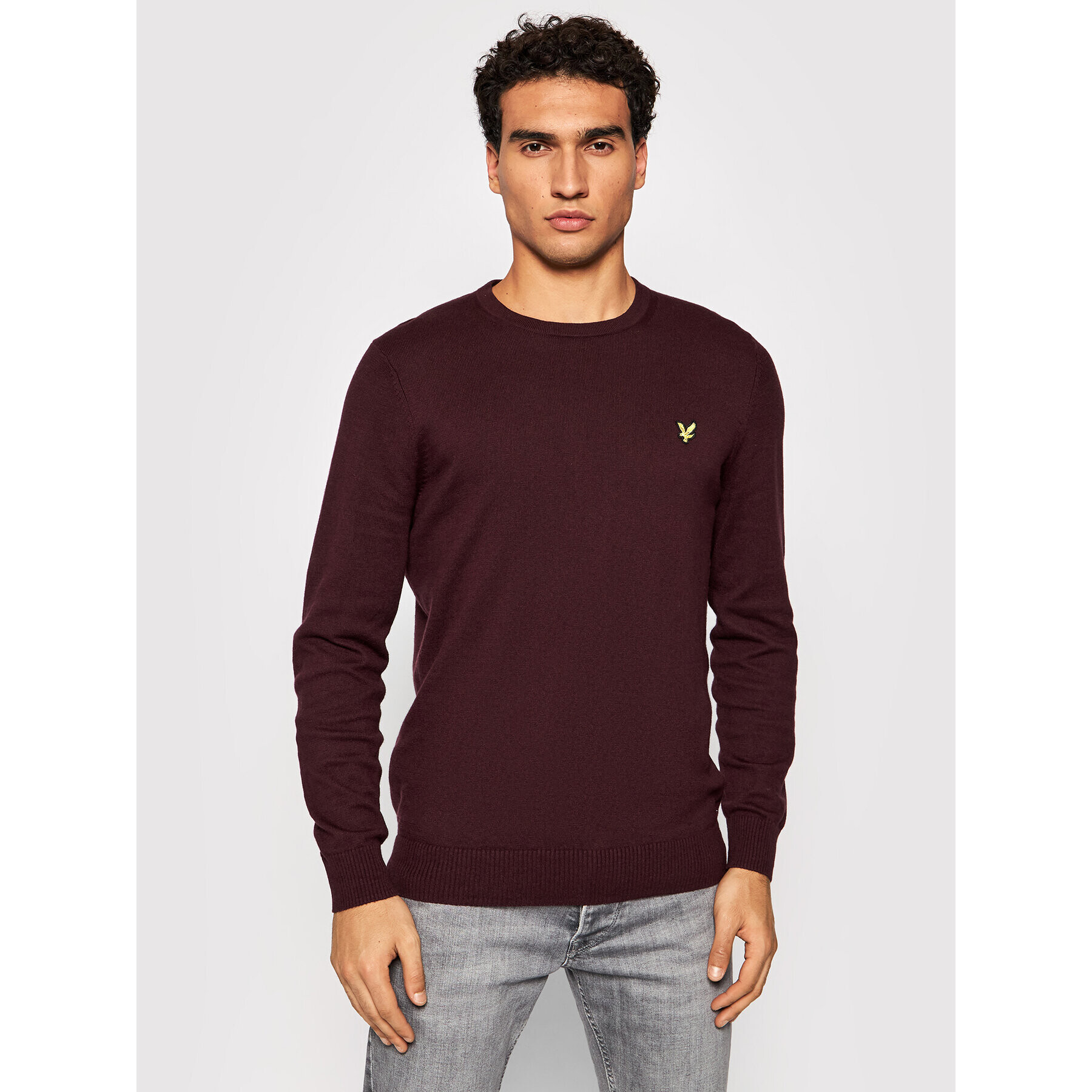 Lyle & Scott Sveter KN400VC Bordová Regular Fit - Pepit.sk