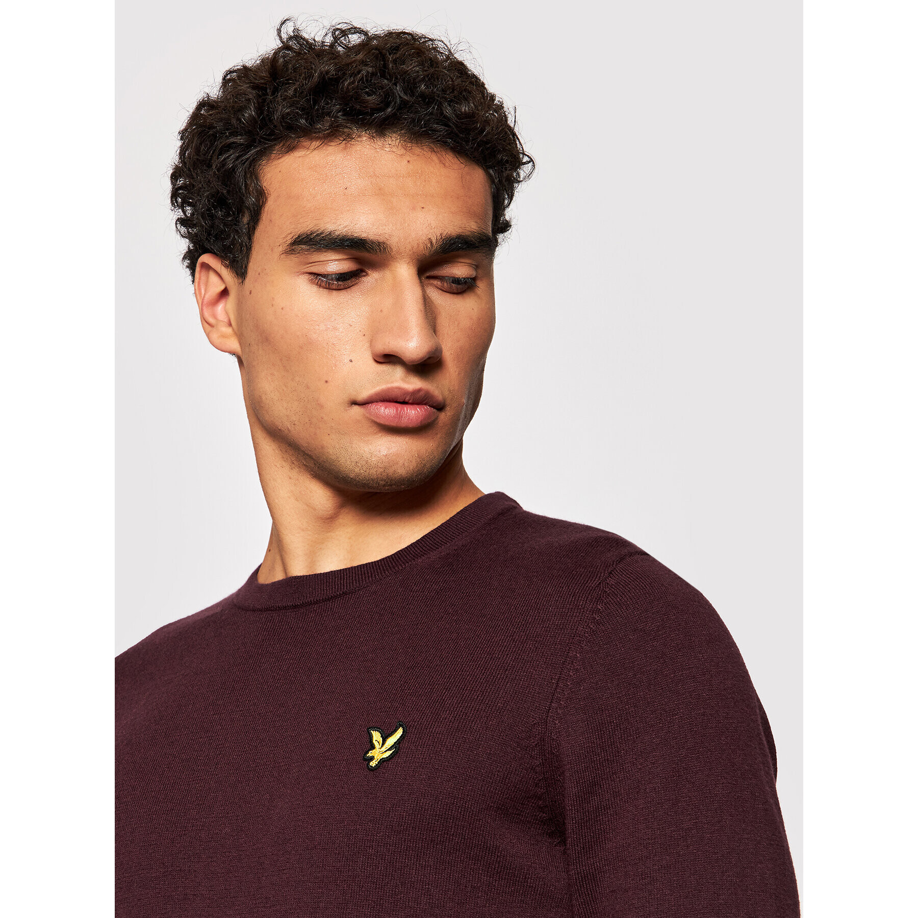 Lyle & Scott Sveter KN400VC Bordová Regular Fit - Pepit.sk