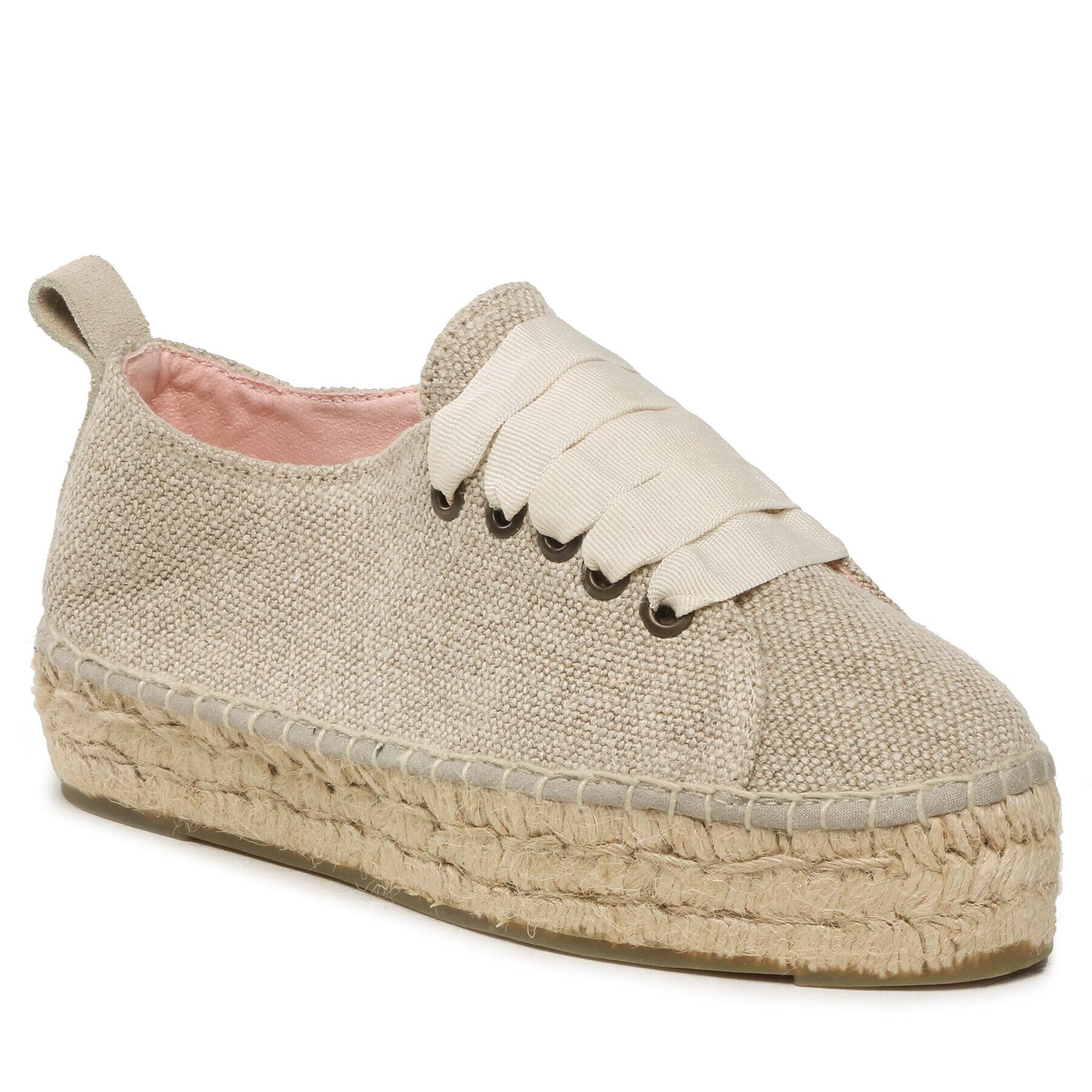 Manebi Espadrilky Lace-Up Espadrilles O 7.1 E0 Béžová - Pepit.sk