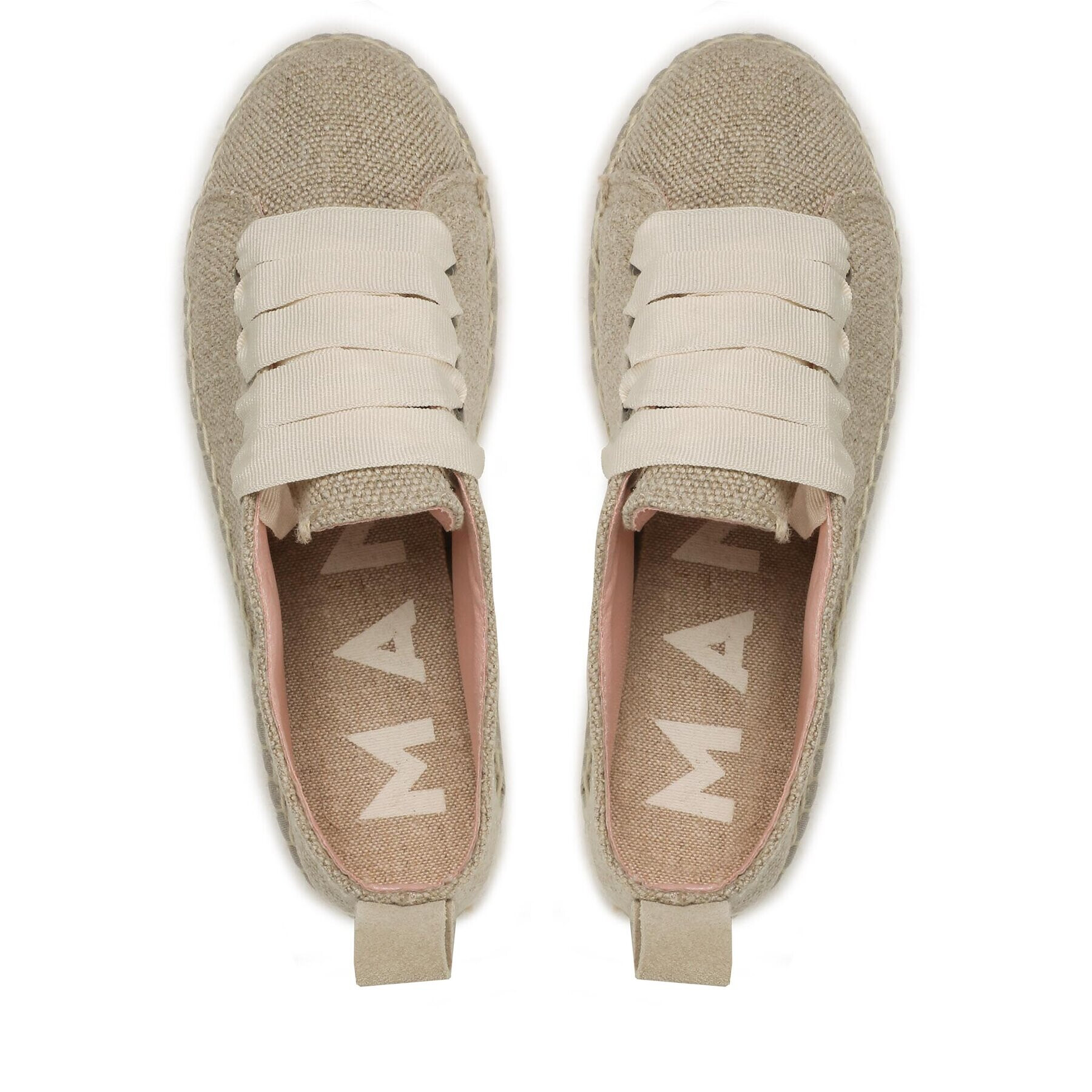 Manebi Espadrilky Lace-Up Espadrilles O 7.1 E0 Béžová - Pepit.sk