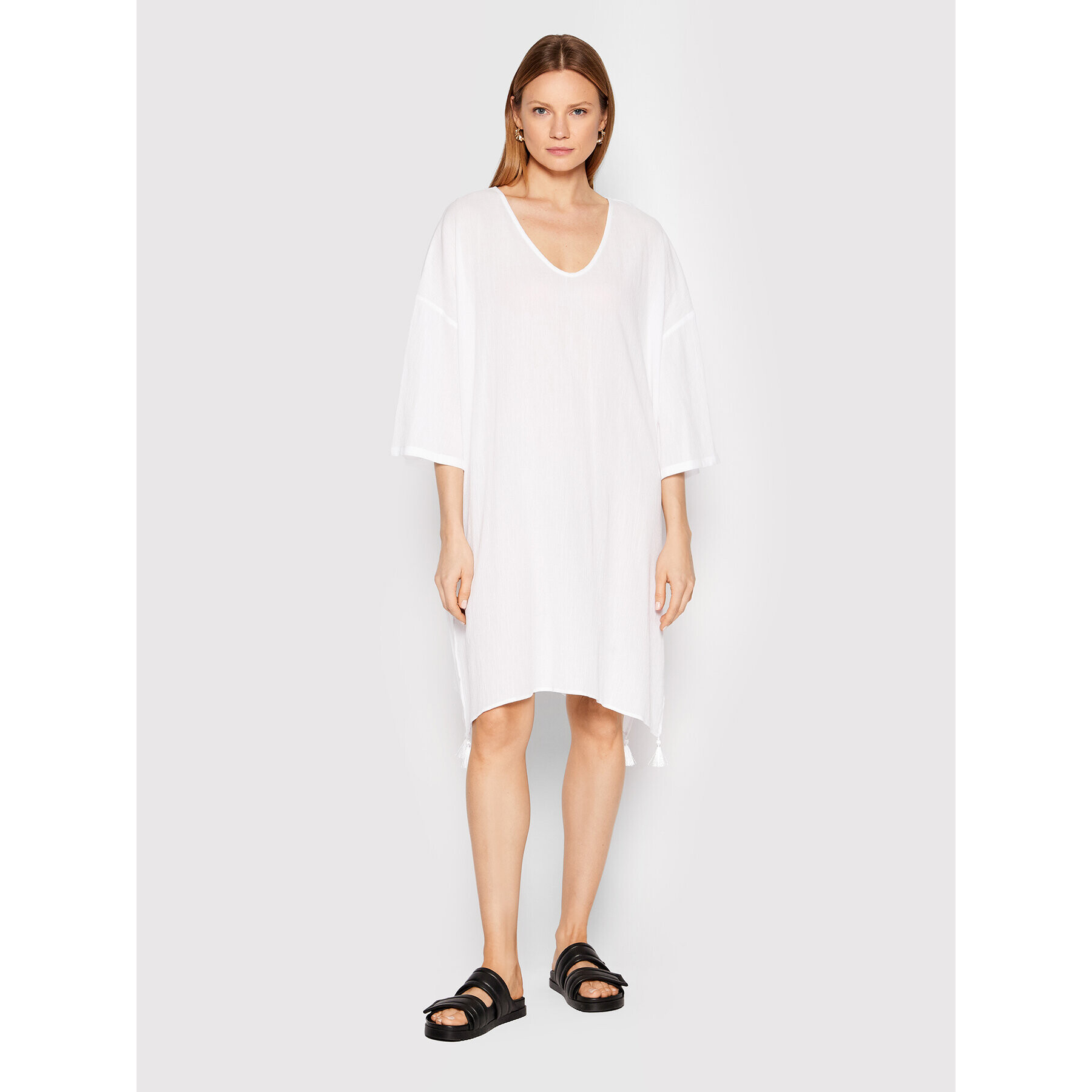 Max Mara Beachwear Letné šaty Paglie 32210328 Biela Oversize - Pepit.sk