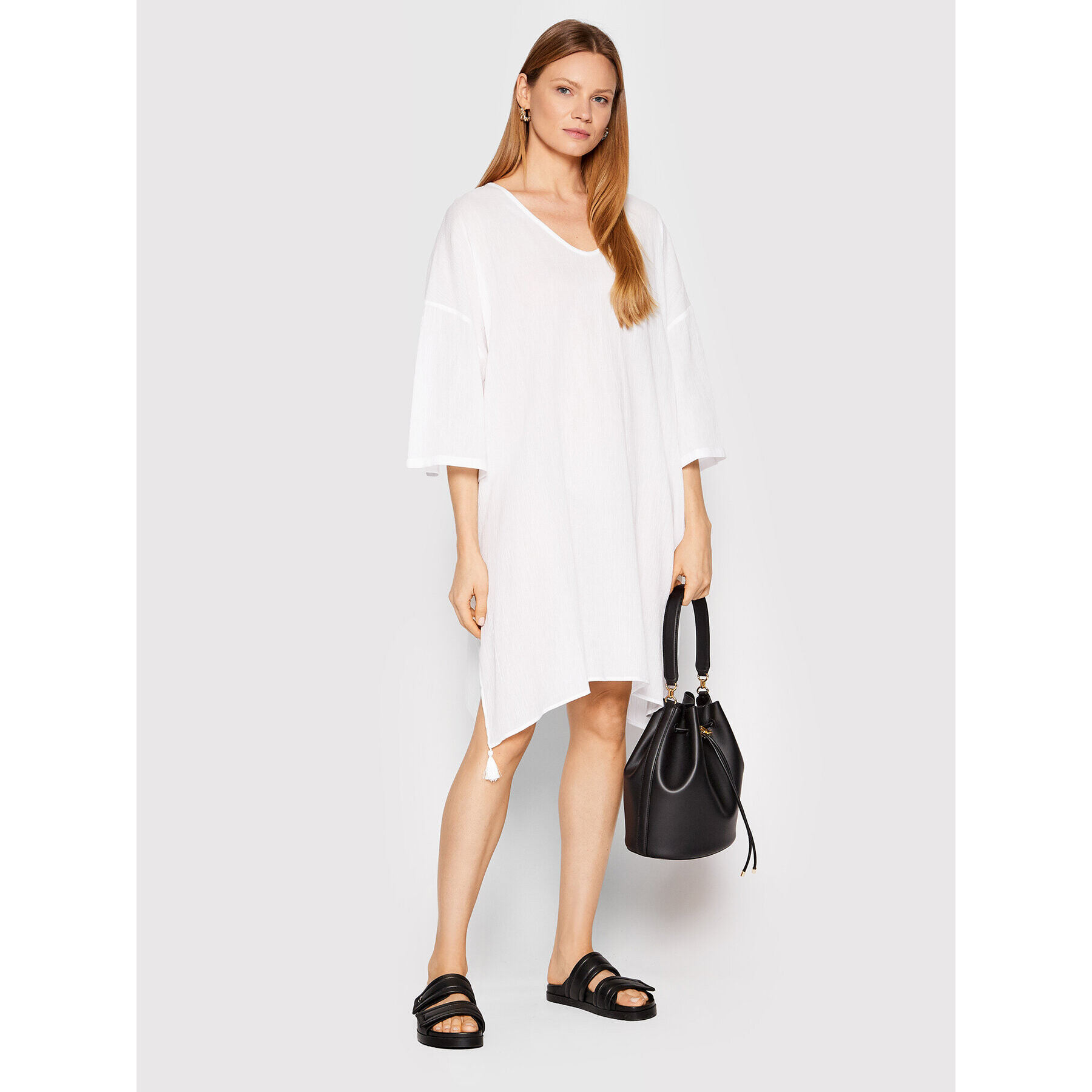 Max Mara Beachwear Letné šaty Paglie 32210328 Biela Oversize - Pepit.sk