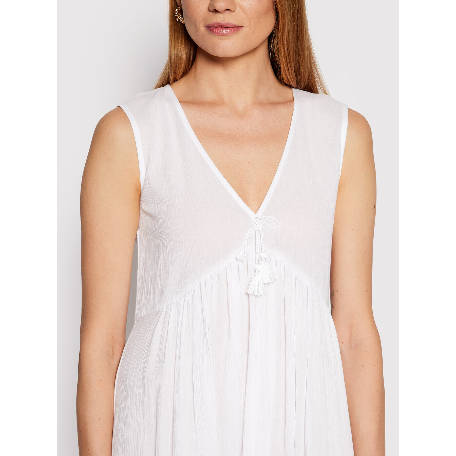 Max Mara Beachwear Letné šaty Volante 32210128 Biela Regular Fit - Pepit.sk