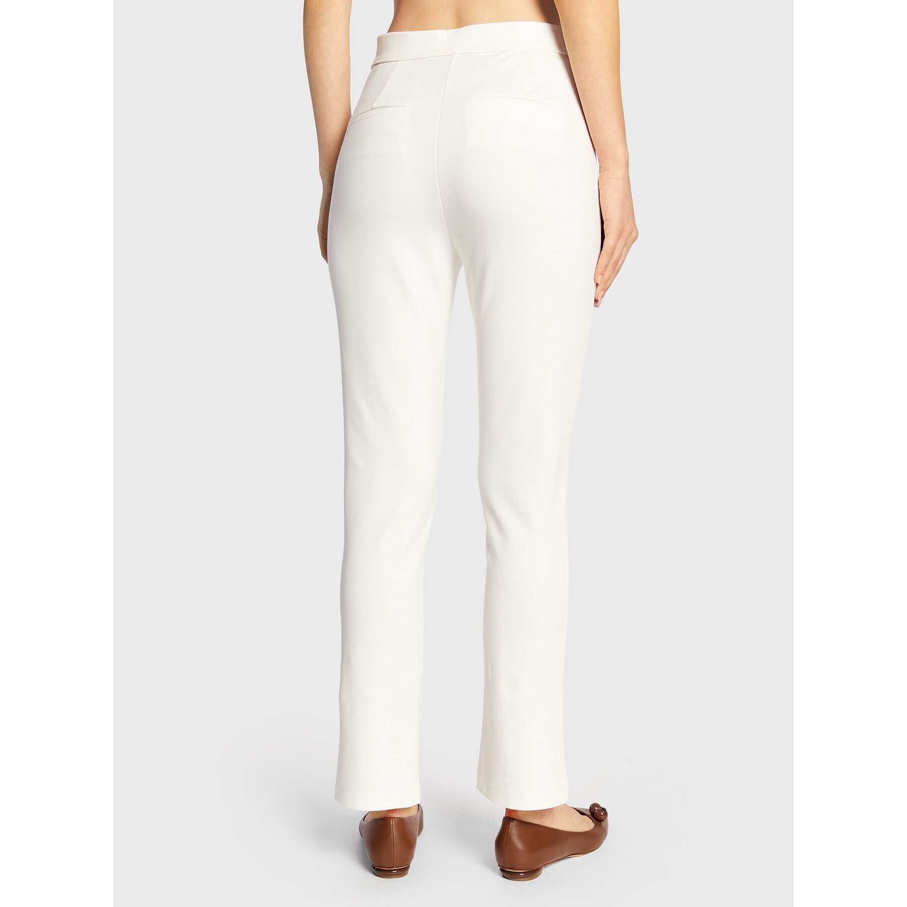 Max Mara Leisure Bavlnené nohavice Ariano 37861626 Biela Straight Fit - Pepit.sk