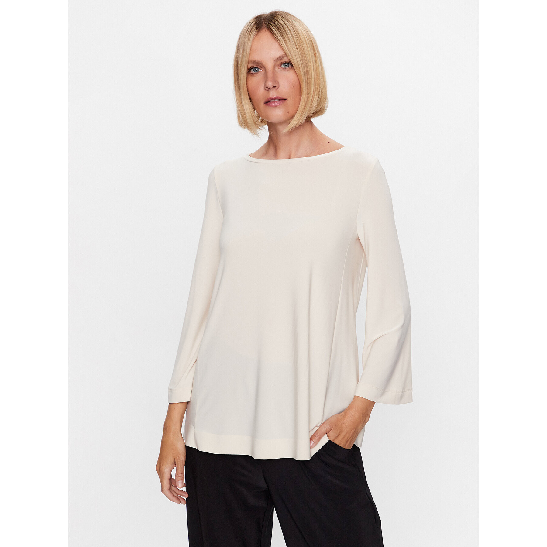 Max Mara Leisure Blúzka Pampas 23394603 Écru Relaxed Fit - Pepit.sk