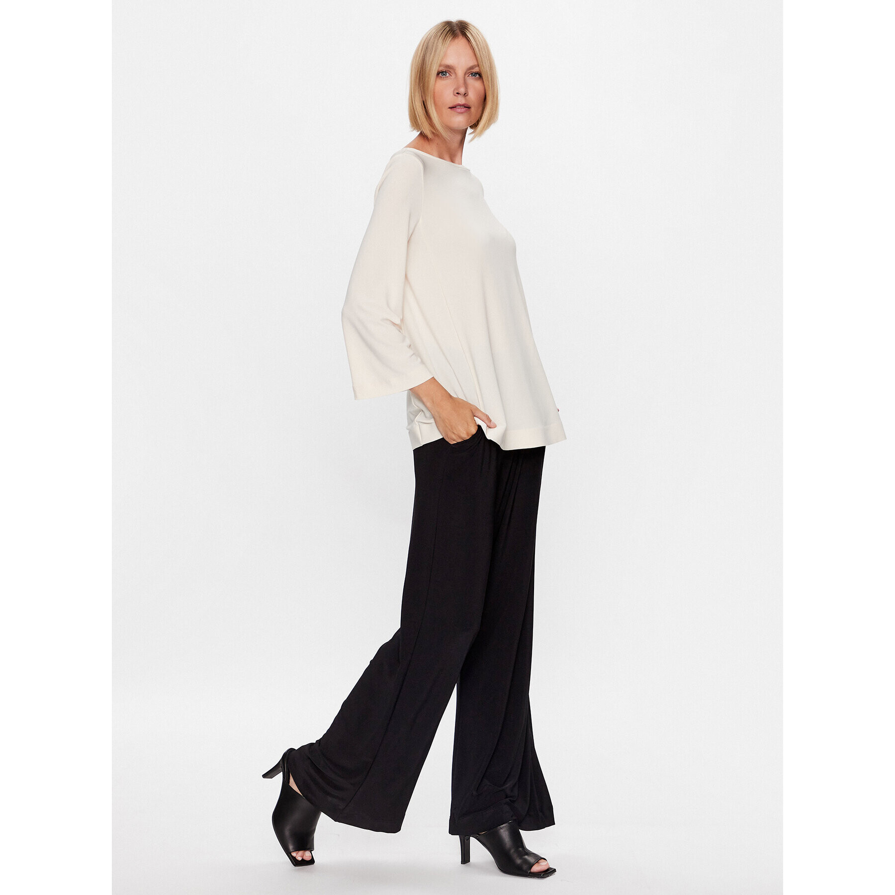 Max Mara Leisure Blúzka Pampas 23394603 Écru Relaxed Fit - Pepit.sk