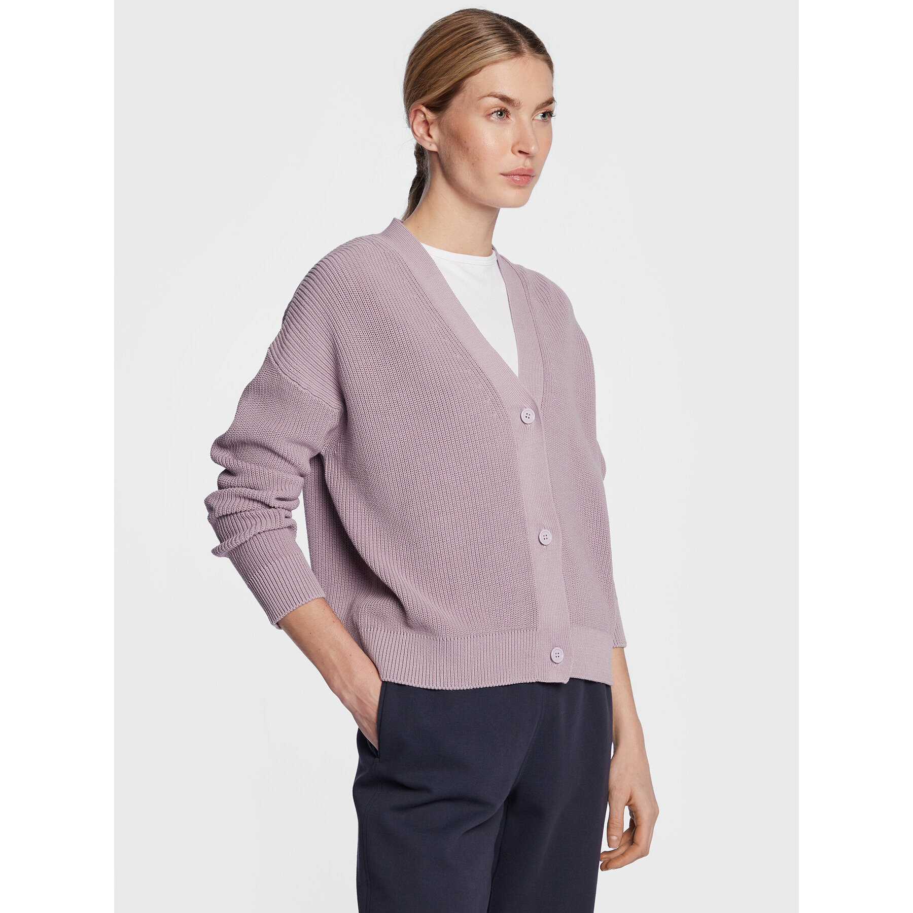 Max Mara Leisure Kardigán Arancio 2333410136 Fialová Relaxed Fit - Pepit.sk