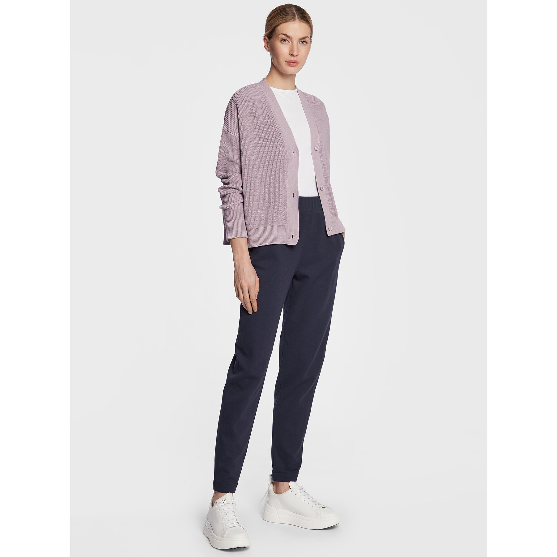 Max Mara Leisure Kardigán Arancio 2333410136 Fialová Relaxed Fit - Pepit.sk