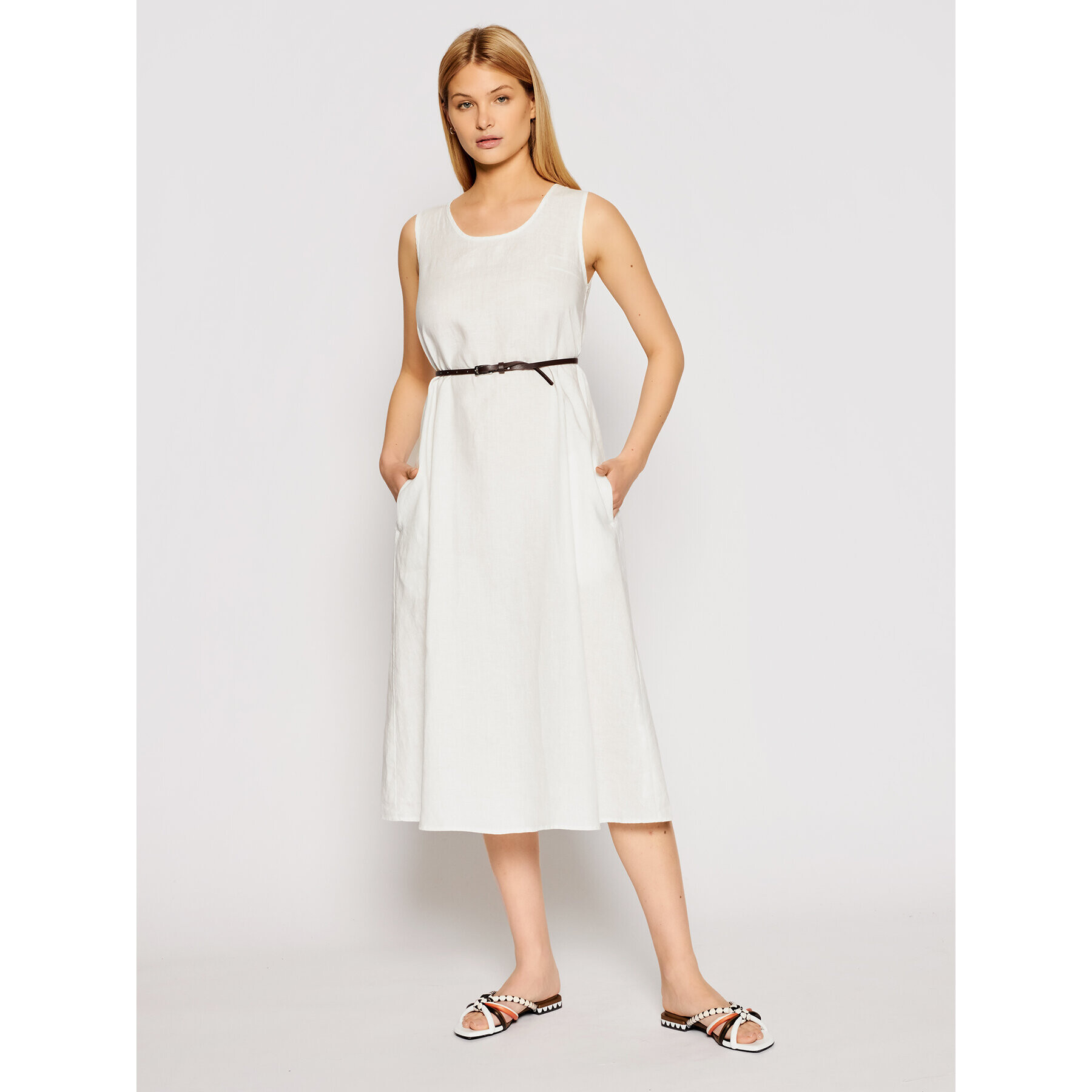 Max Mara Leisure Každodenné šaty Nettuno 32210516 Biela Regular Fit - Pepit.sk