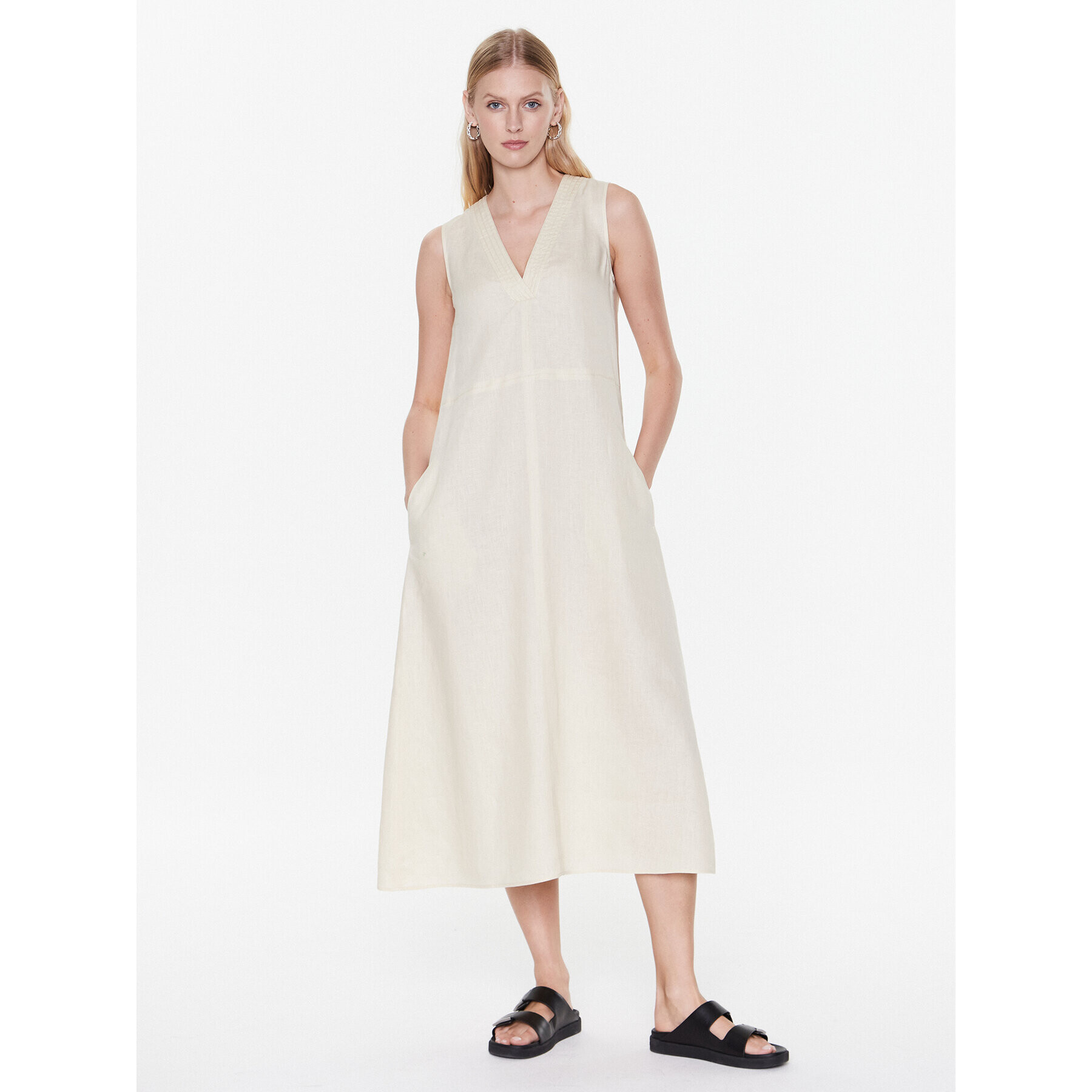 Max Mara Leisure Každodenné šaty Sofocle 23322103 Béžová Relaxed Fit - Pepit.sk