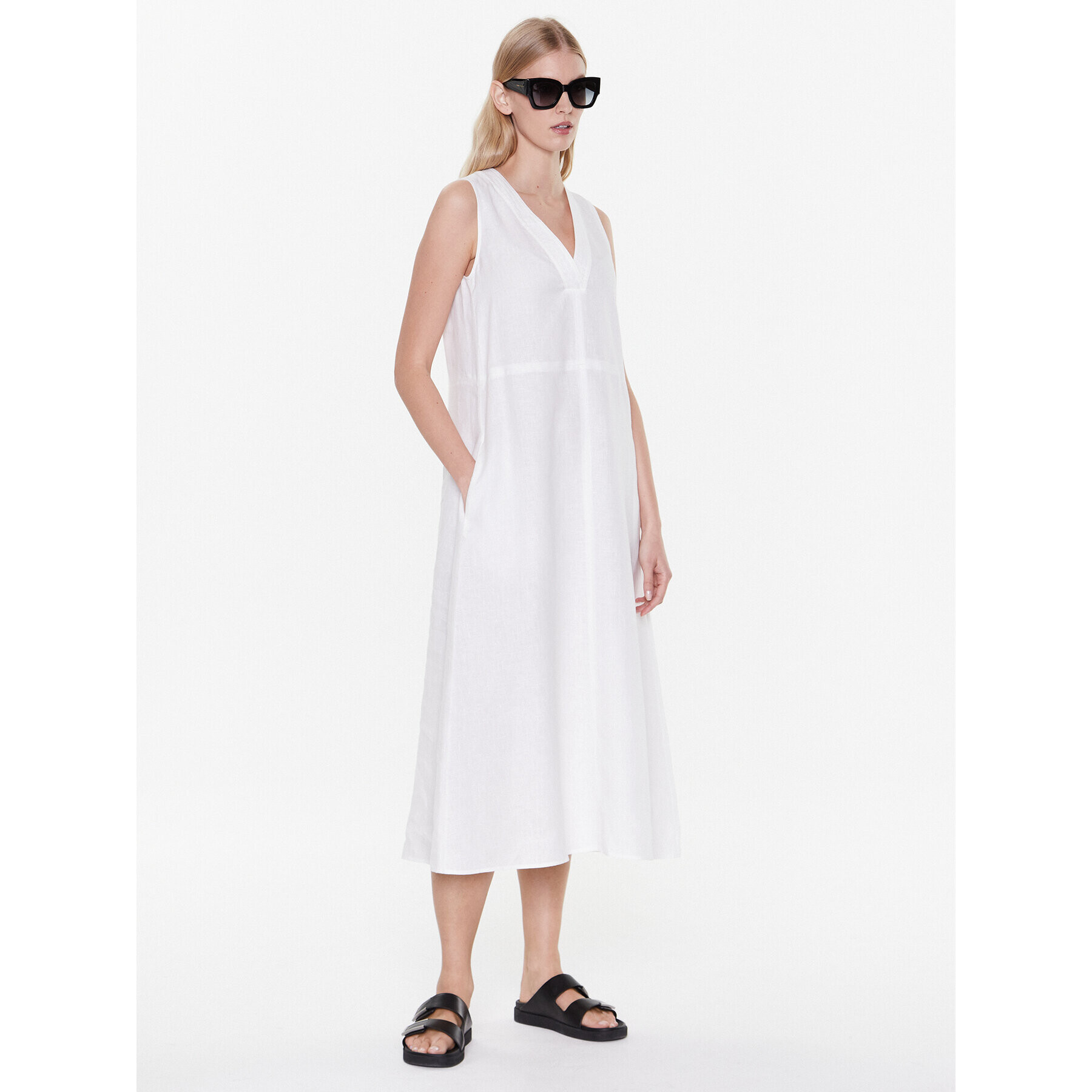 Max Mara Leisure Každodenné šaty Sofocle 23322103 Biela Relaxed Fit - Pepit.sk