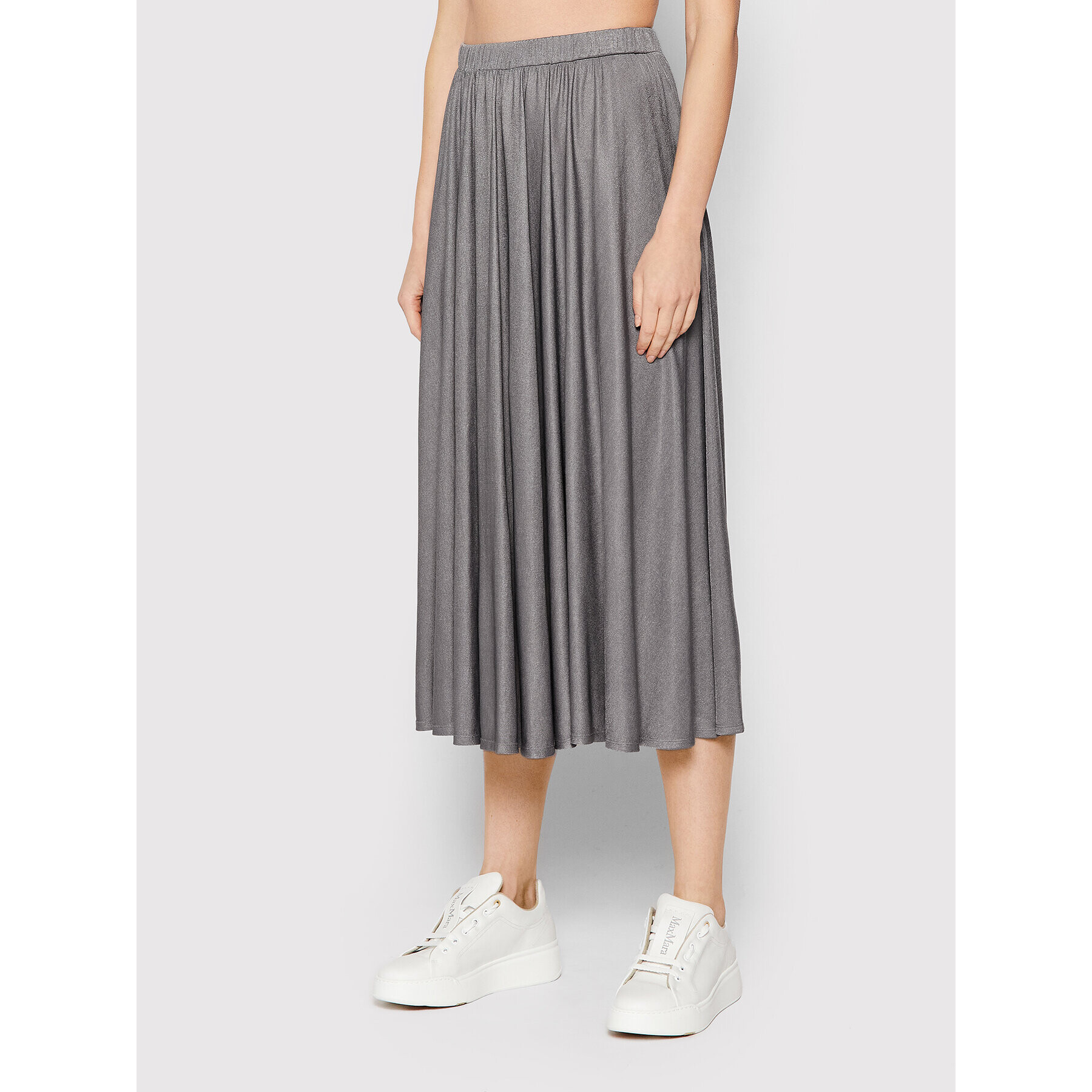 Max Mara Leisure Midi sukňa Barni 37710126 Sivá Regular Fit - Pepit.sk