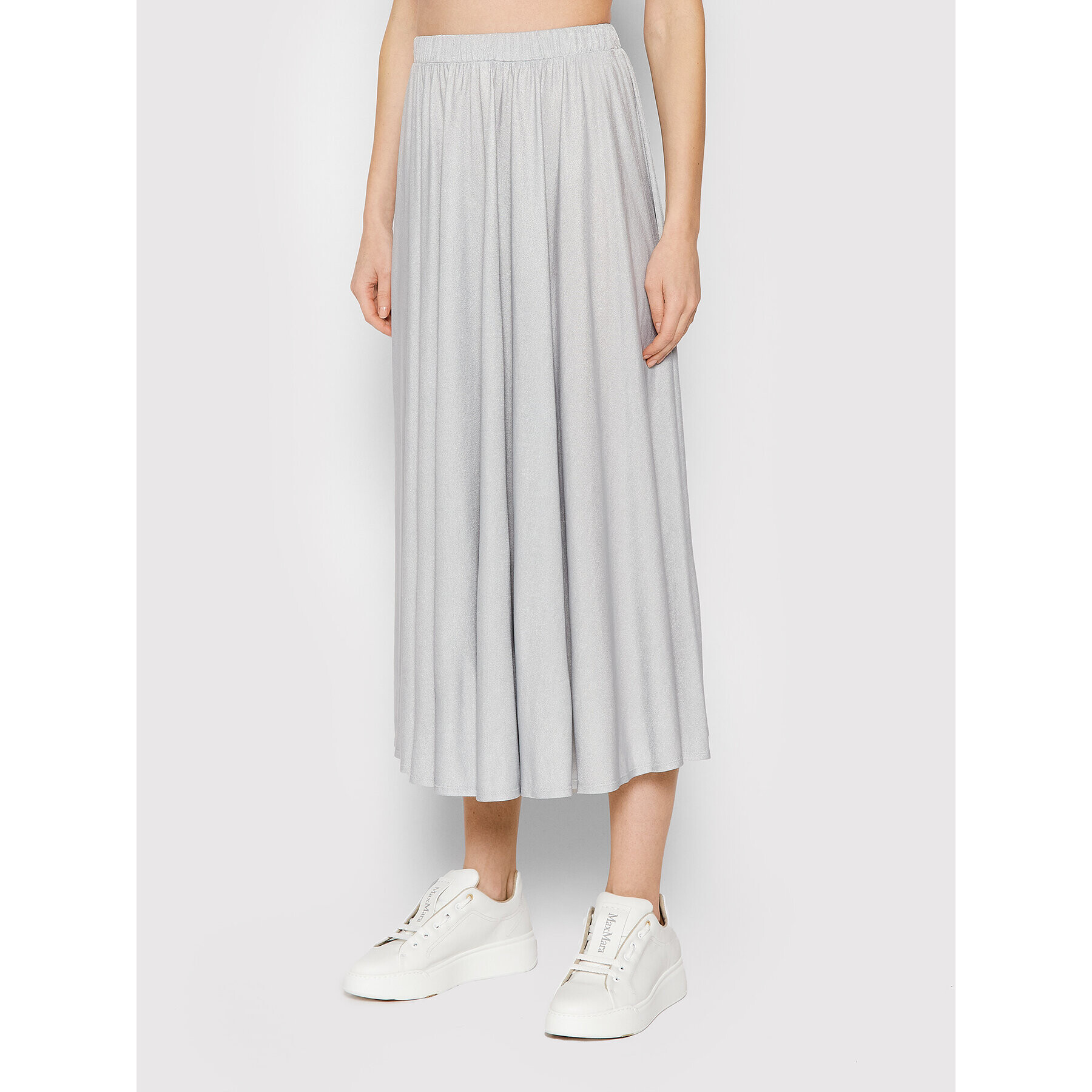 Max Mara Leisure Midi sukňa Barni 37710126 Sivá Regular Fit - Pepit.sk