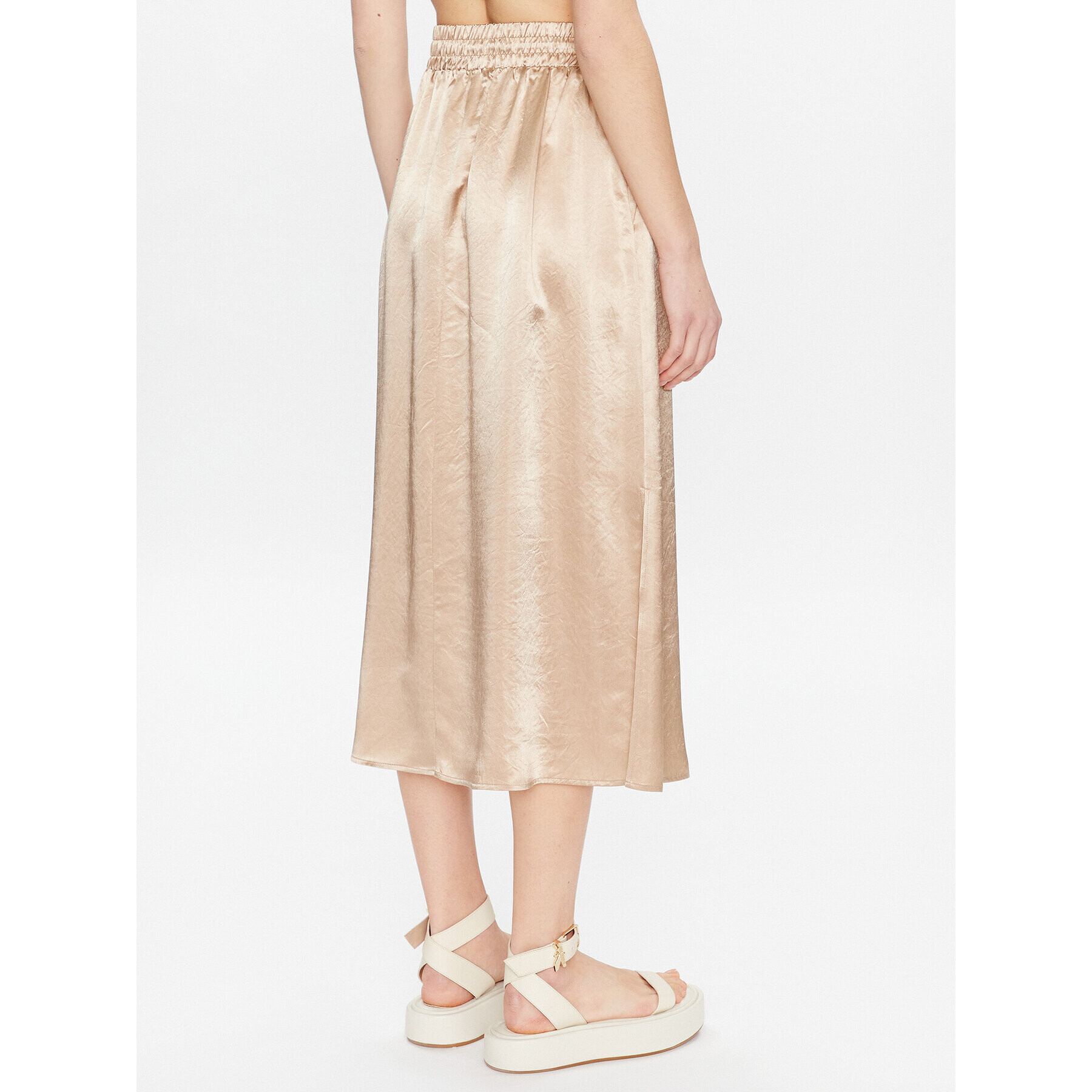 Max Mara Leisure Midi sukňa Freda 23310102 Zlatá Regular Fit - Pepit.sk