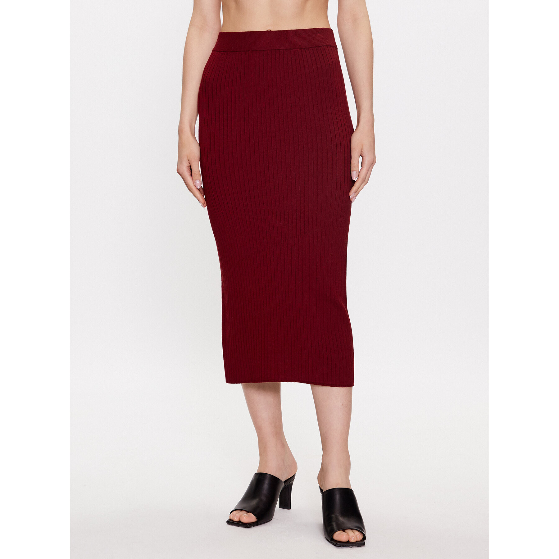 Max Mara Leisure Midi sukňa Orosei 2333060134 Bordová Regular Fit - Pepit.sk