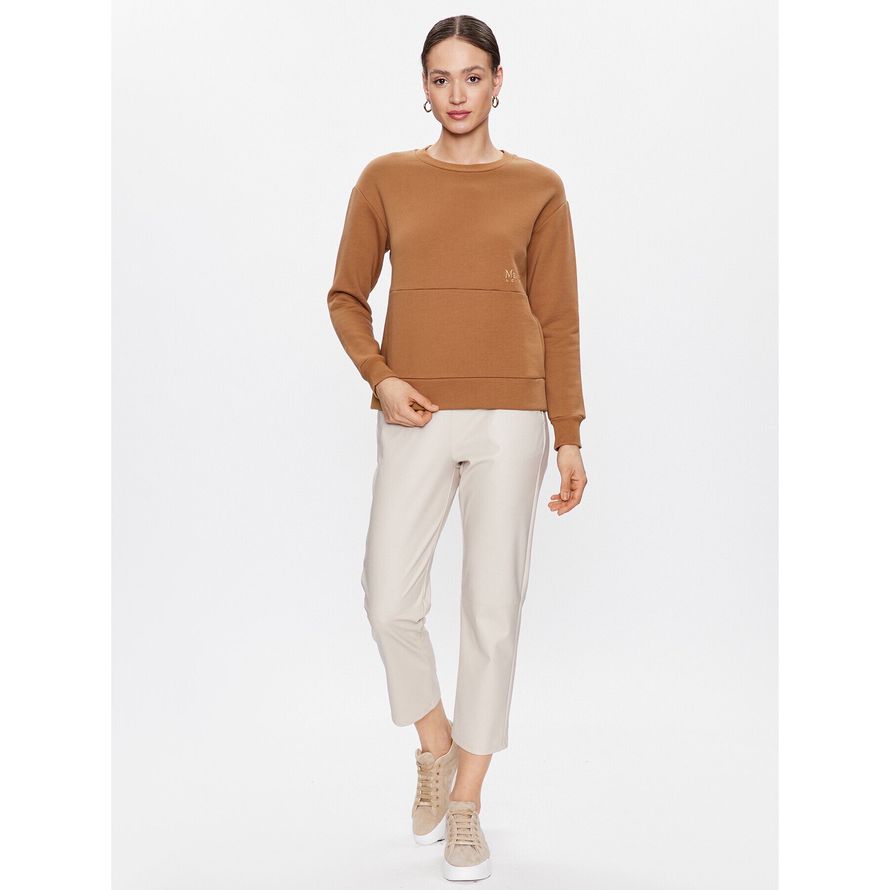 Max Mara Leisure Mikina Epoca 39260126 Hnedá Relaxed Fit - Pepit.sk