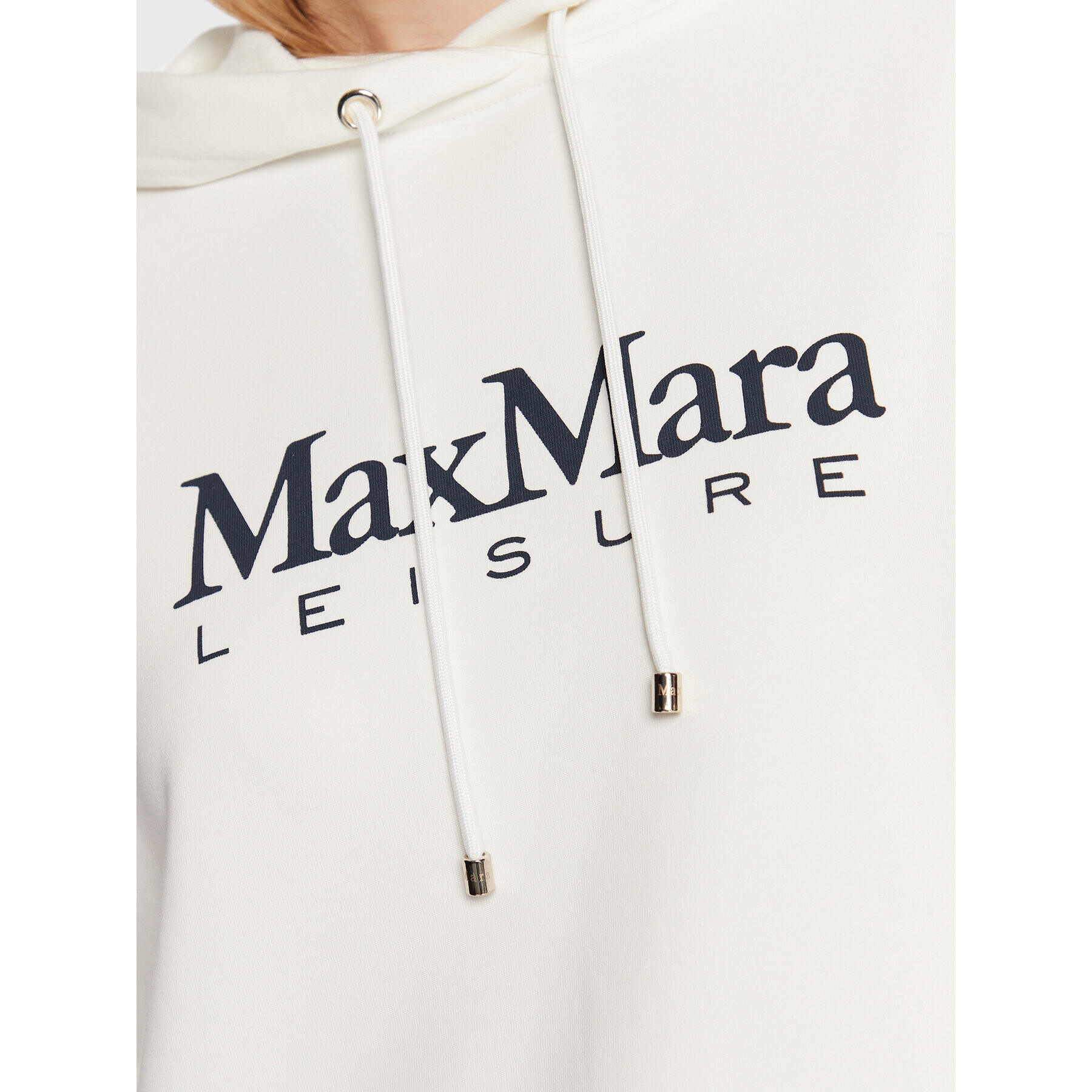 Max Mara Leisure Mikina Filo 23392101 Biela Regular Fit - Pepit.sk