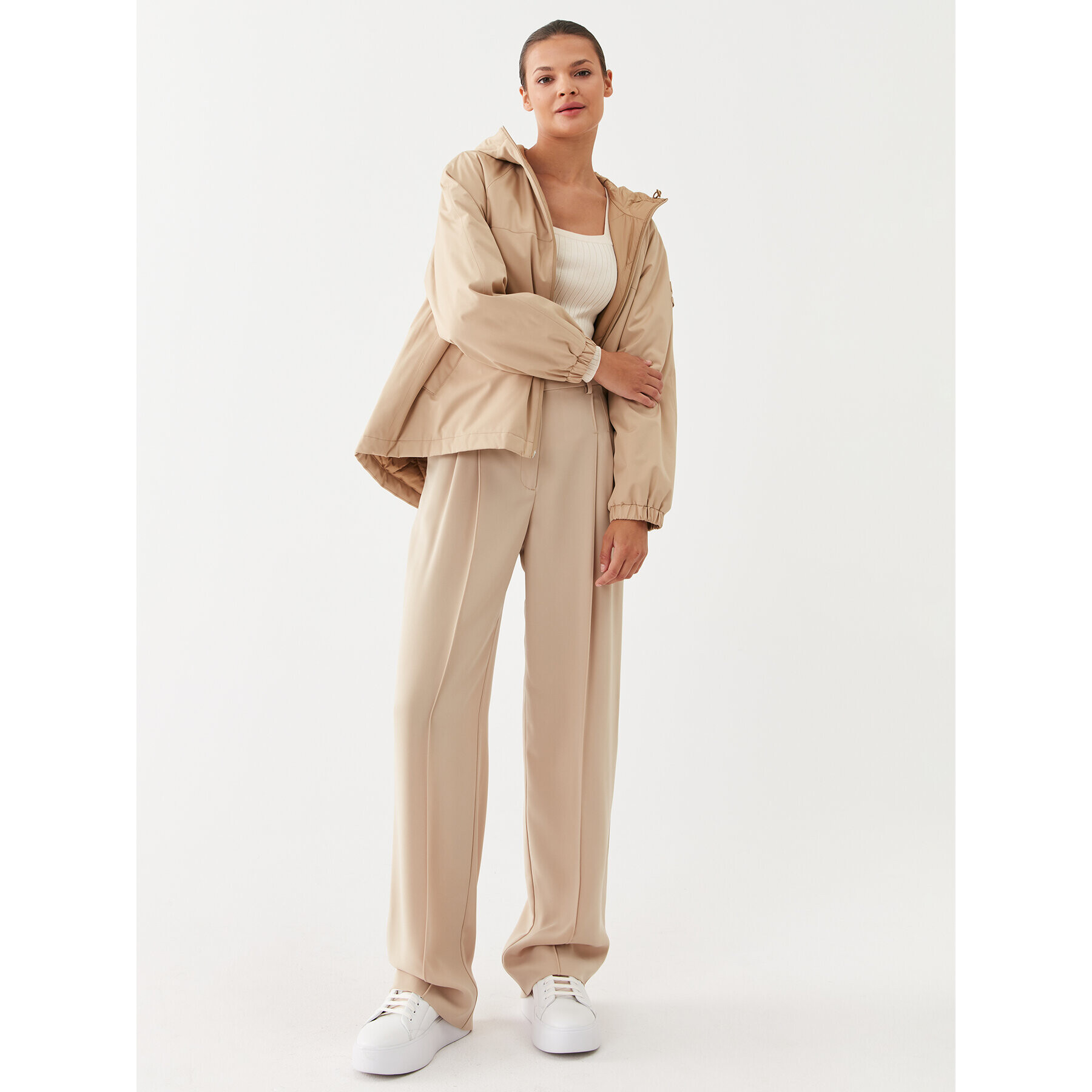 Max Mara Leisure Prechodná bunda Geode 34860126 Béžová Relaxed Fit - Pepit.sk