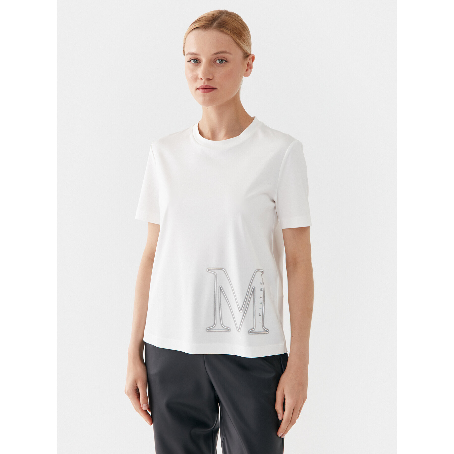 Max Mara Leisure Tričko Monviso 2339760336 Biela Regular Fit - Pepit.sk