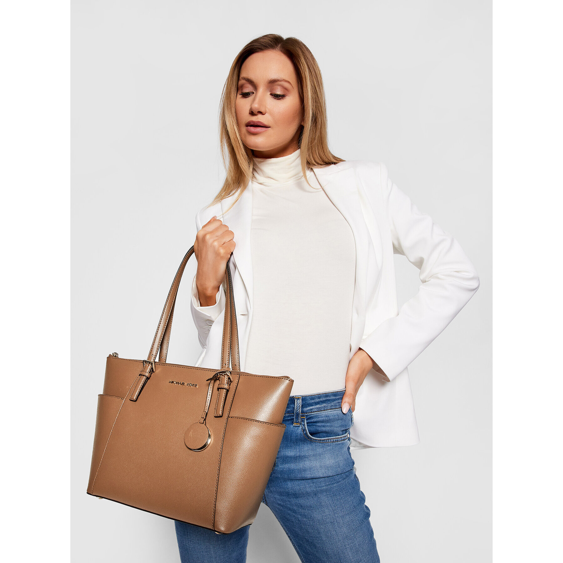 MICHAEL Michael Kors Kabelka Jet Set Item 30F2GTTT8L Hnedá - Pepit.sk