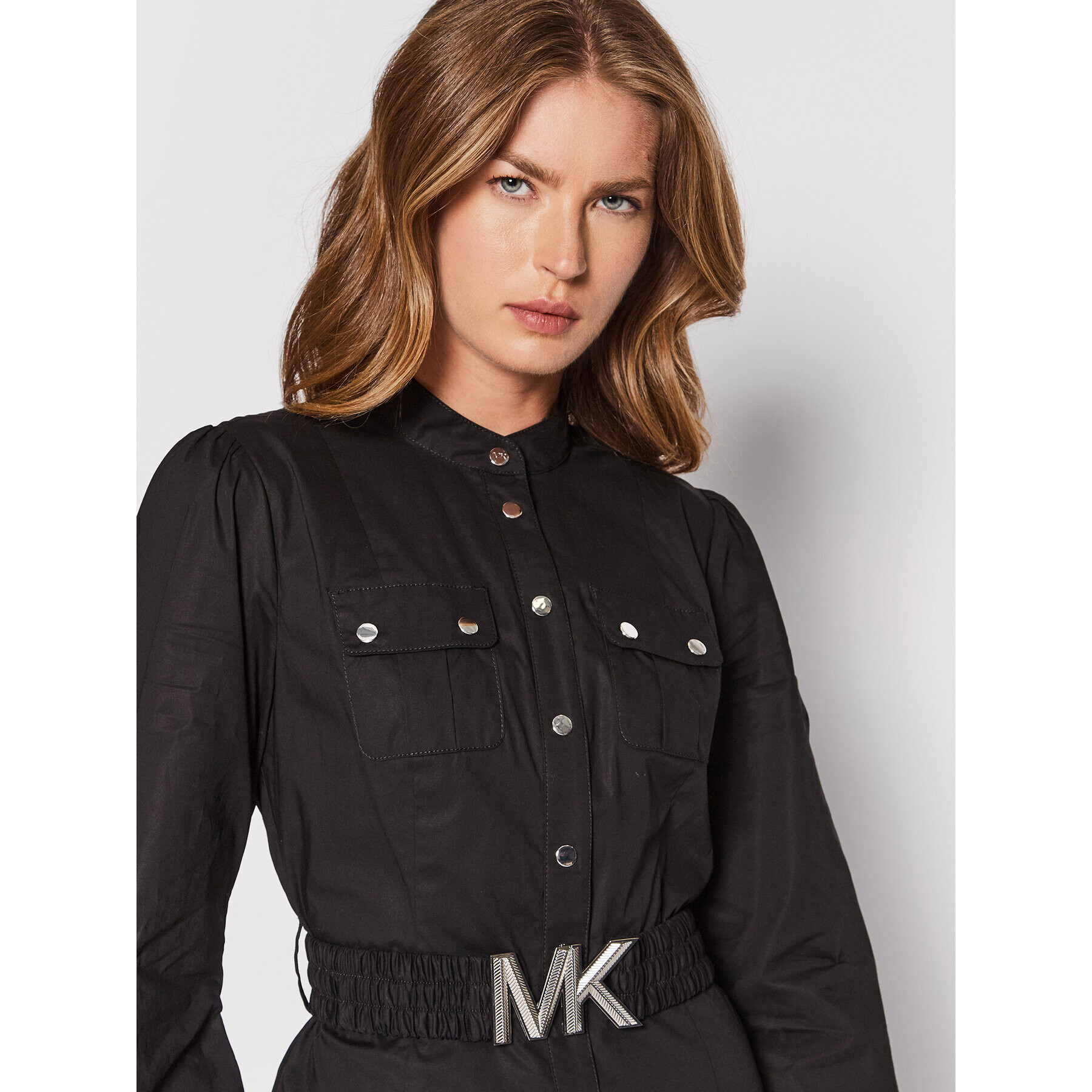 MICHAEL Michael Kors Košeľové šaty MS280Z2F4C Čierna Regular Fit - Pepit.sk