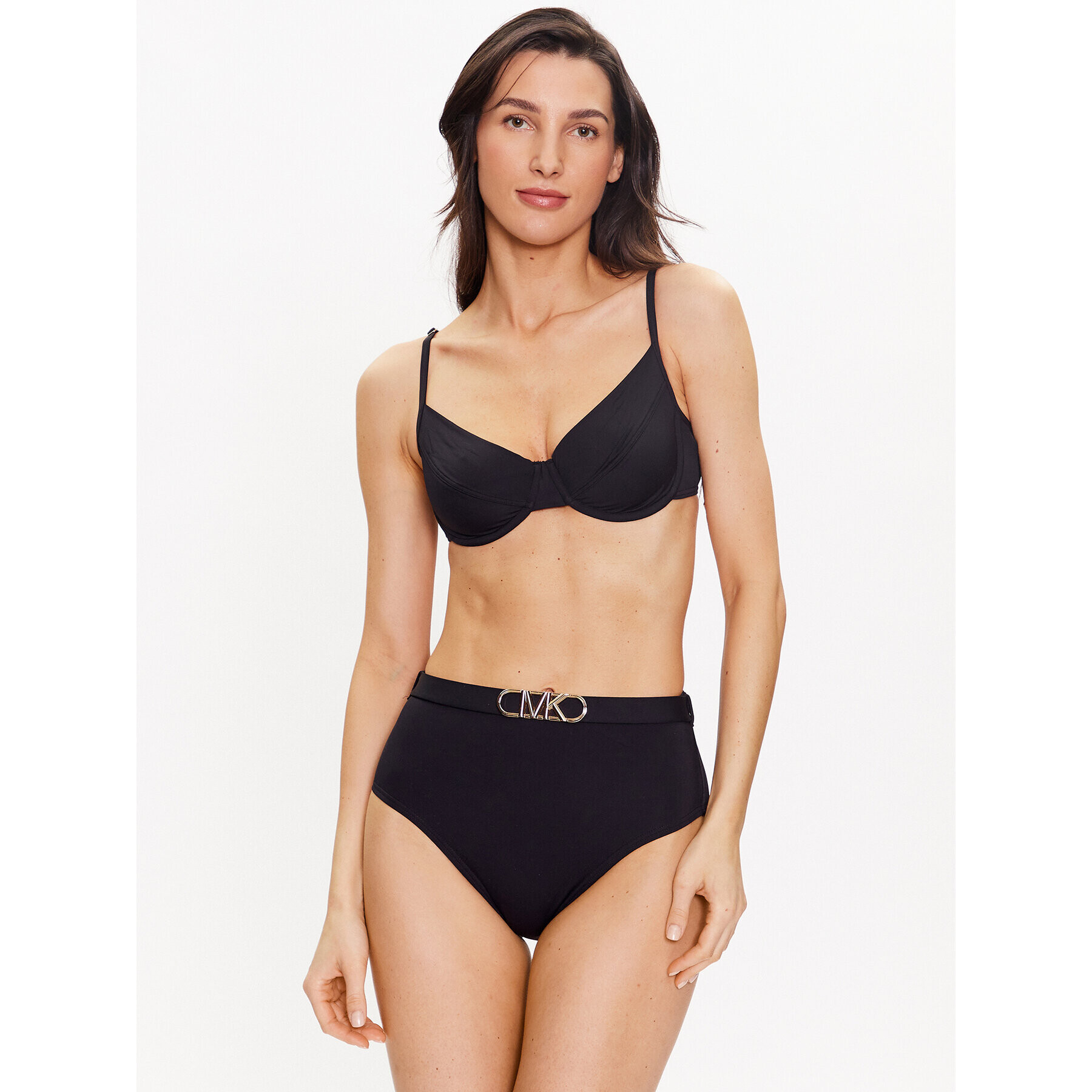 MICHAEL Michael Kors Spodný diel bikín Solid High Waist MM1N025 Čierna - Pepit.sk