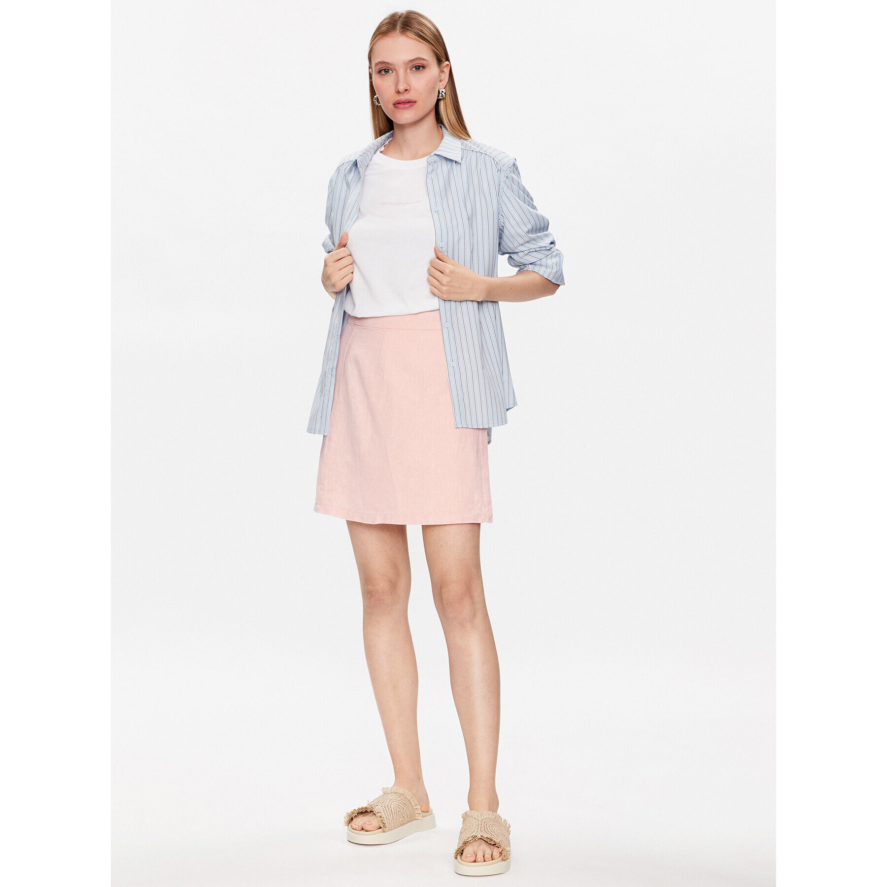 Moss Copenhagen Mini sukňa 17503 Ružová Basic Fit - Pepit.sk