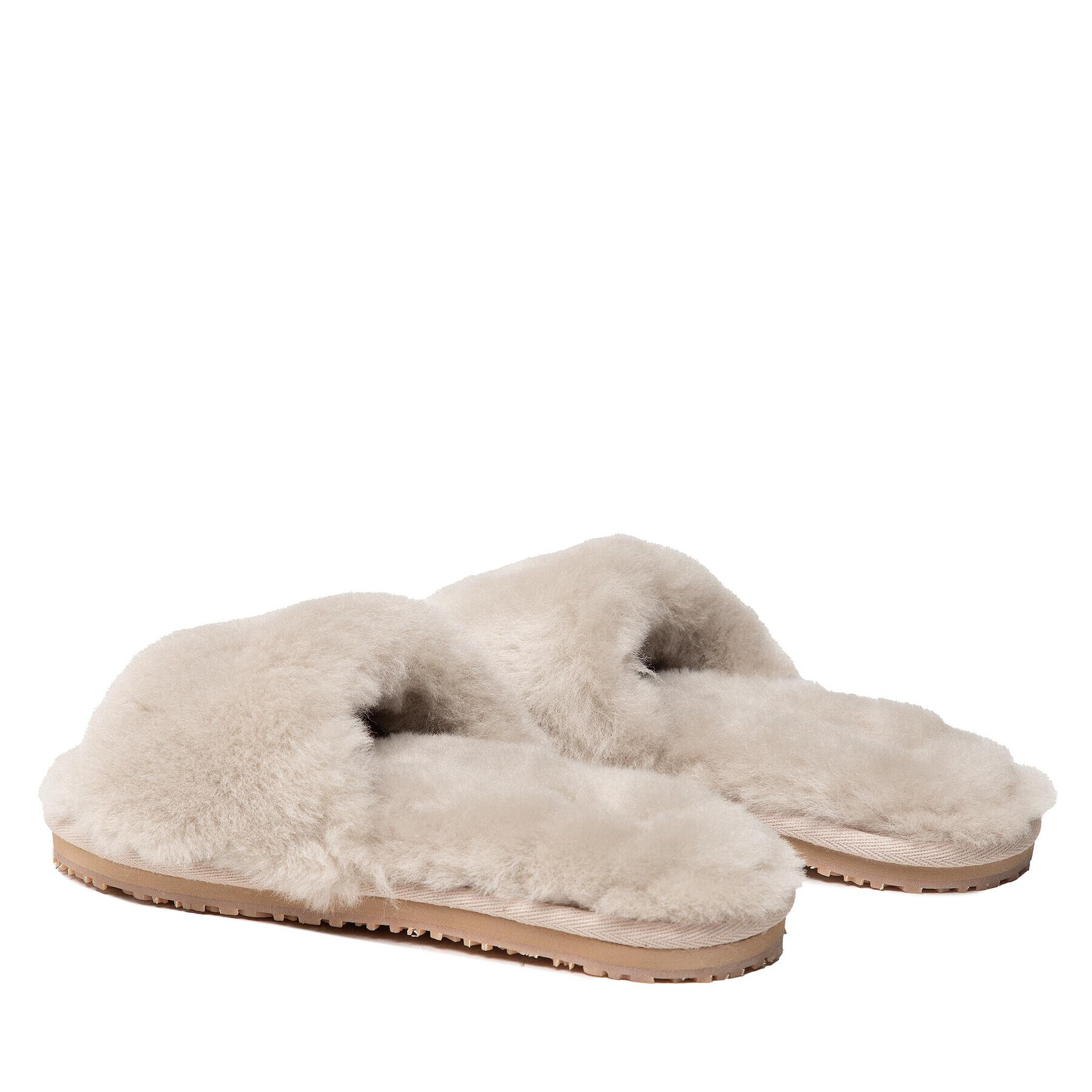 Mou Papuče Sheepskin Fur Slide Slipper FW161001L Béžová - Pepit.sk